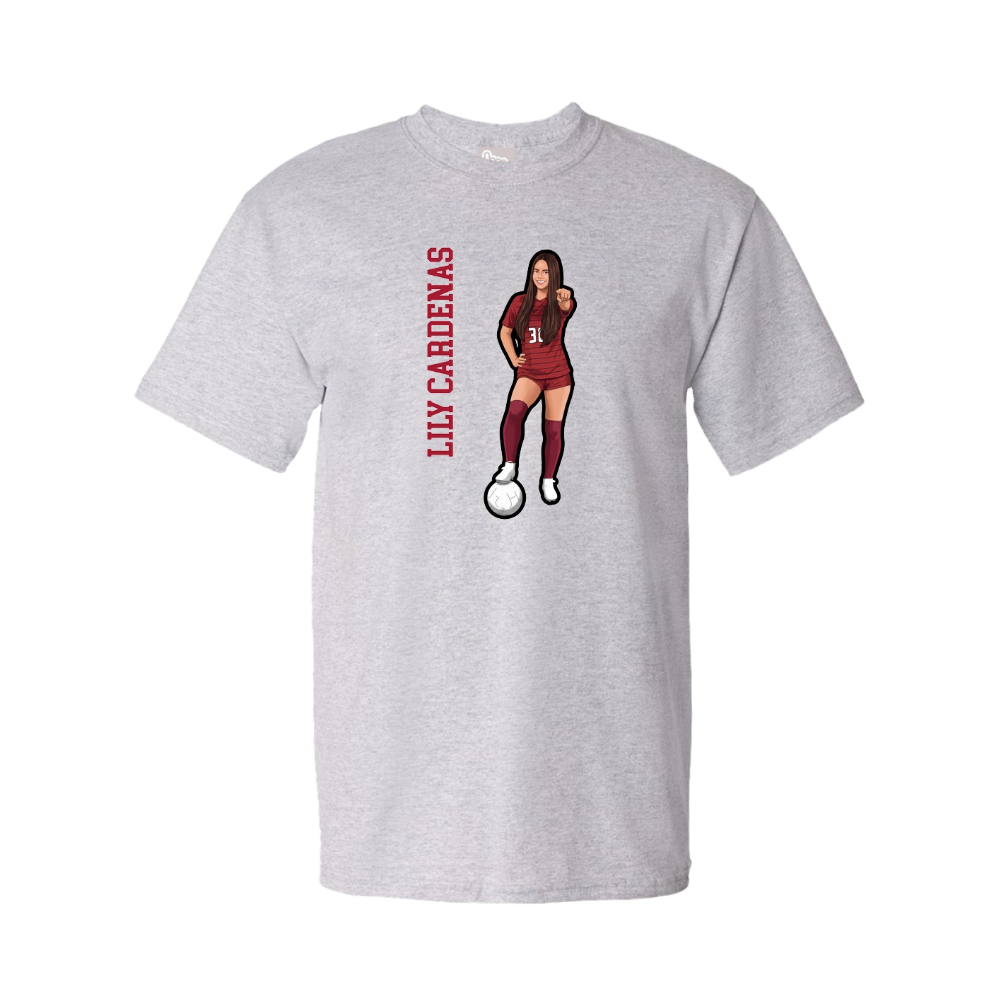 Tee — Name Vertical in Grey