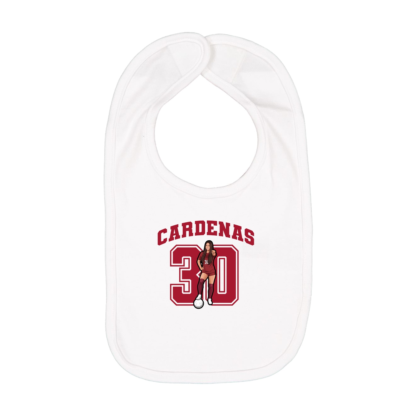 Infant Bib — Number in White