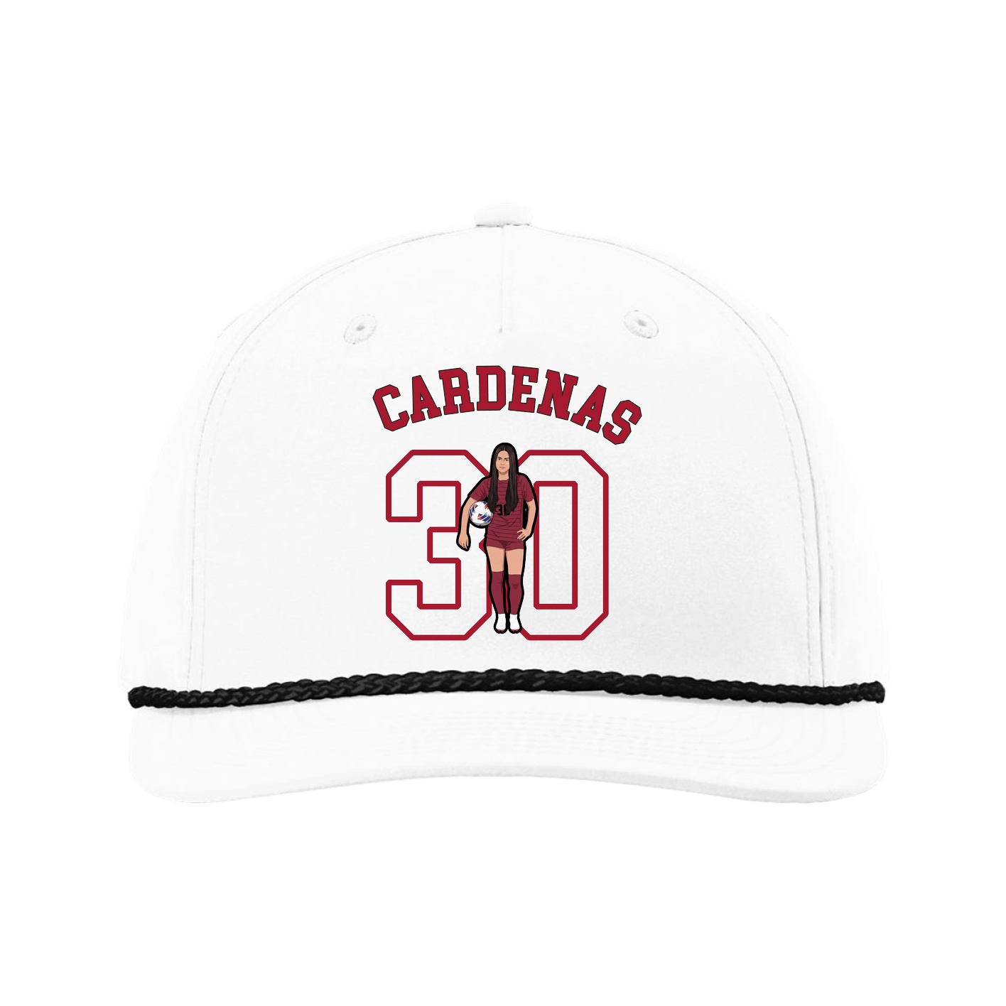 Five-Panel Classic Rope Cap — Shirsey Arch in White