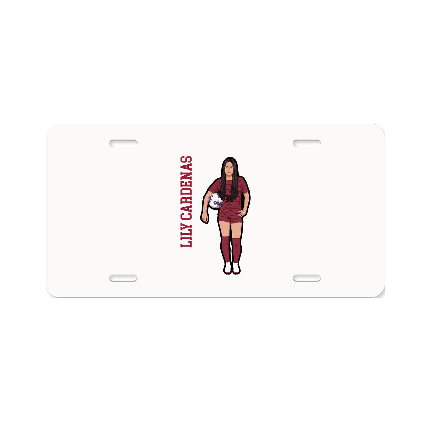 License Plate — Name Vertical in Classic
