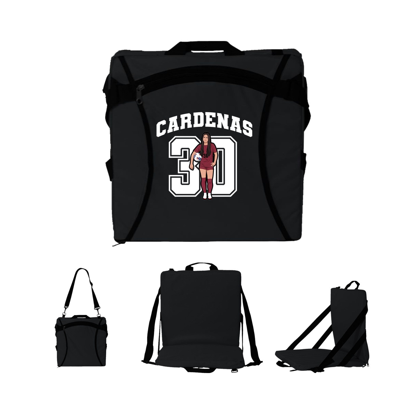 Folding Stadium Seat — Number in Black