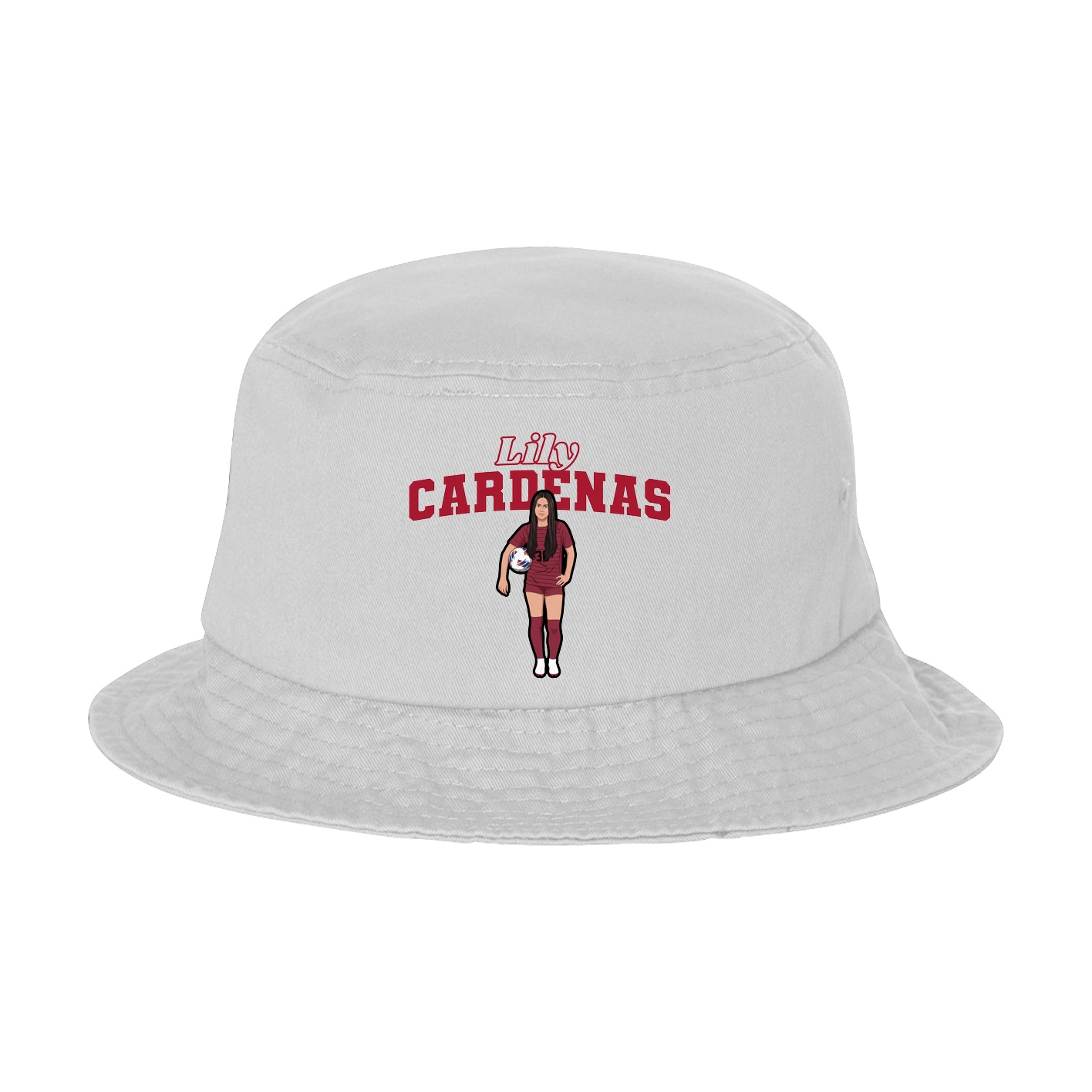 Bucket Cap — Name Arch in White