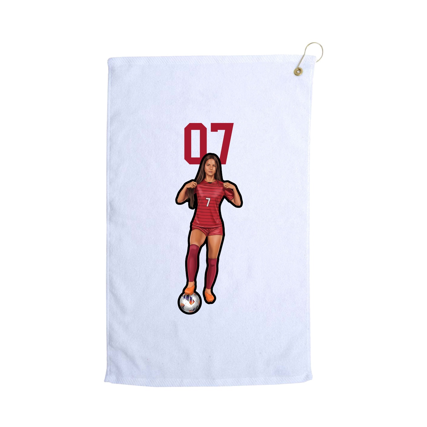Golf Towel — Number Top in White