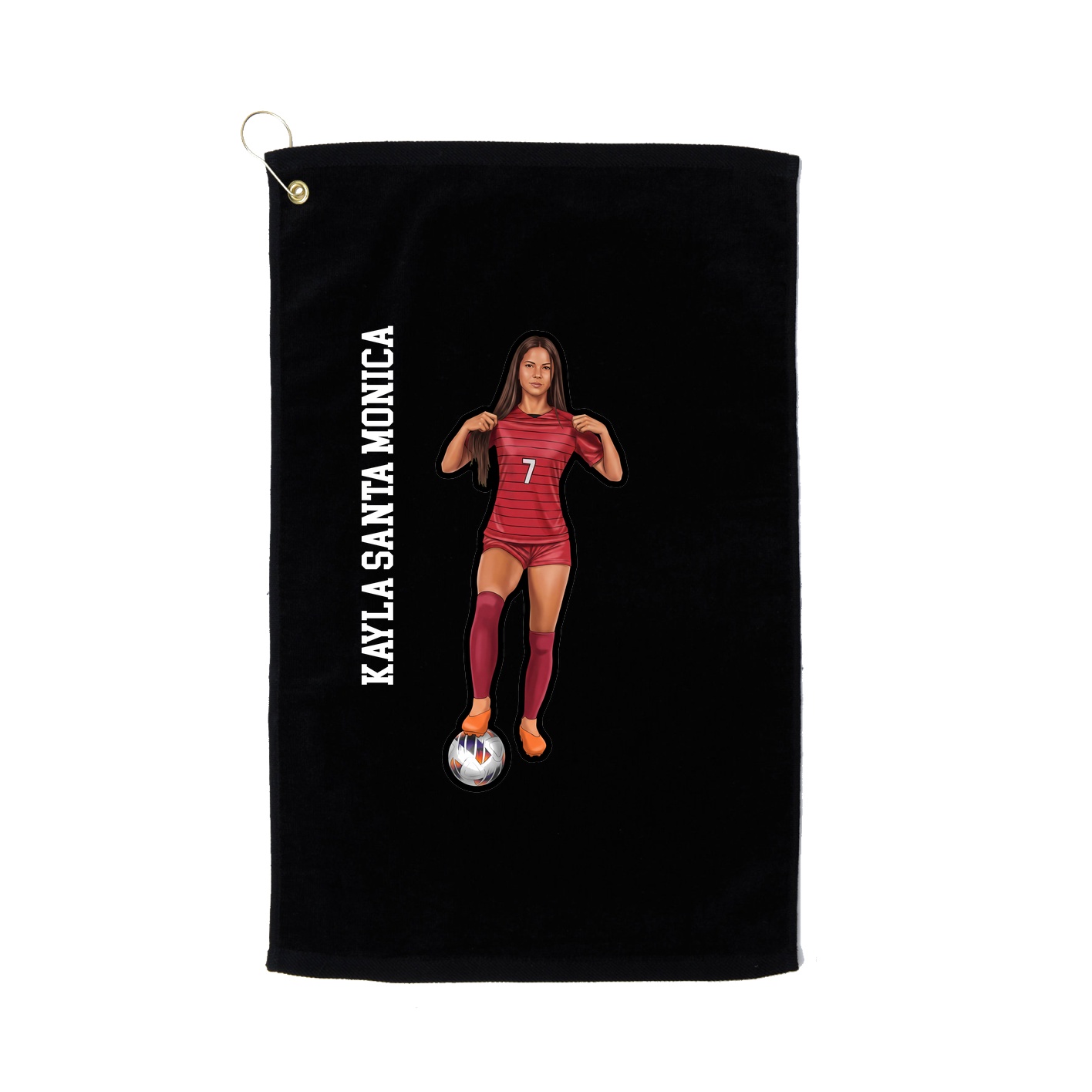 Golf Towel — Name Vertical in Black