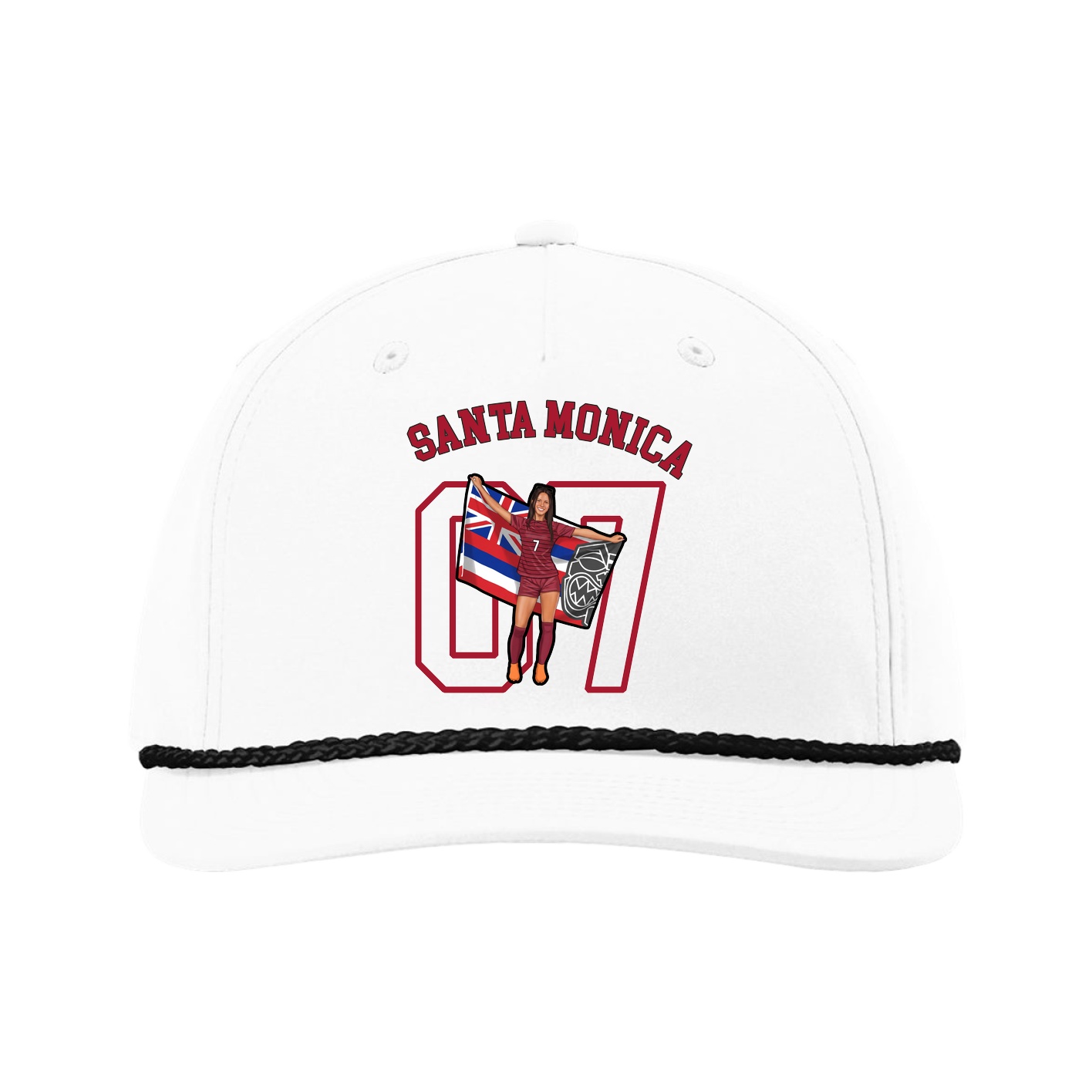 Five-Panel Classic Rope Cap — Shirsey Arch in White