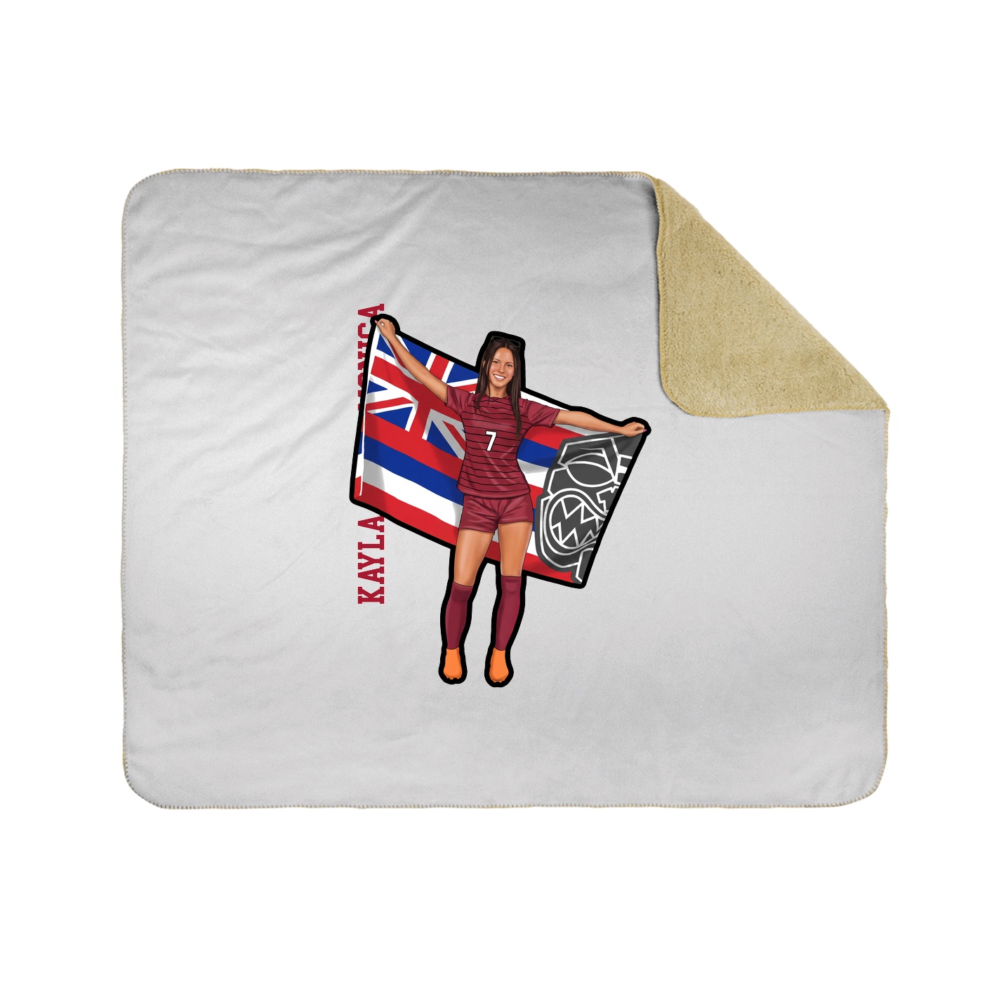 Throw Blanket — Name Vertical in White