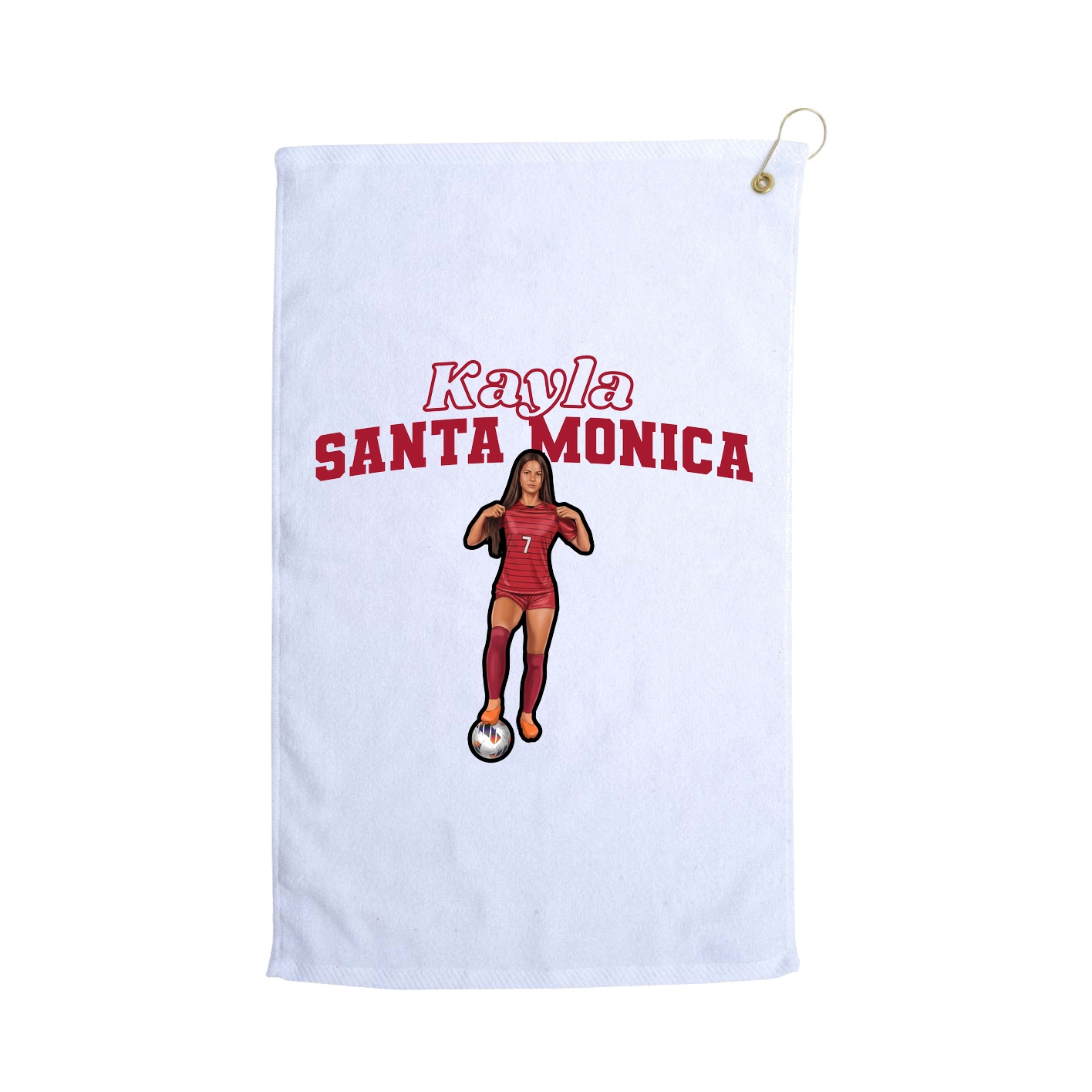 Golf Towel — Name Arch in White