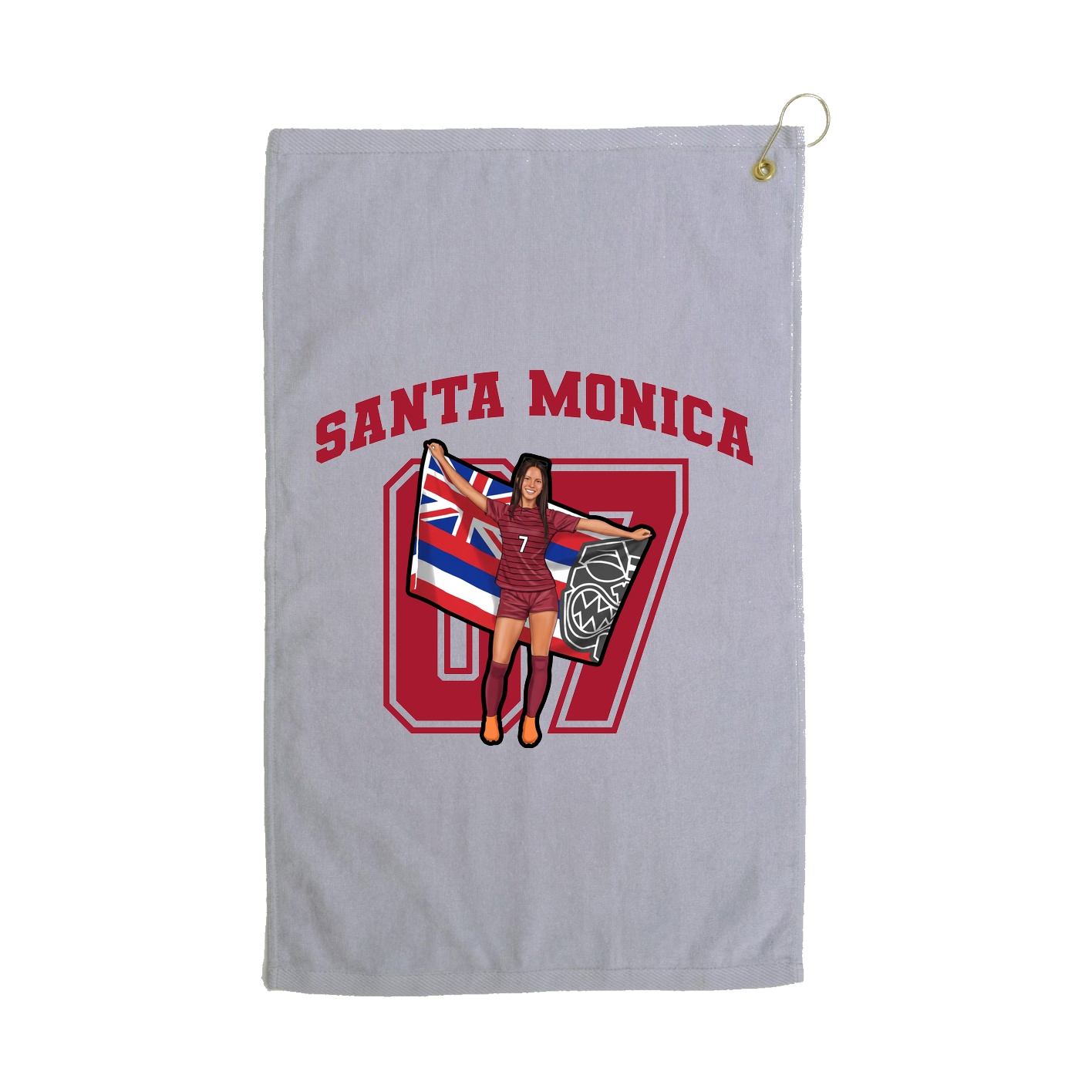 Golf Towel — Number in Grey
