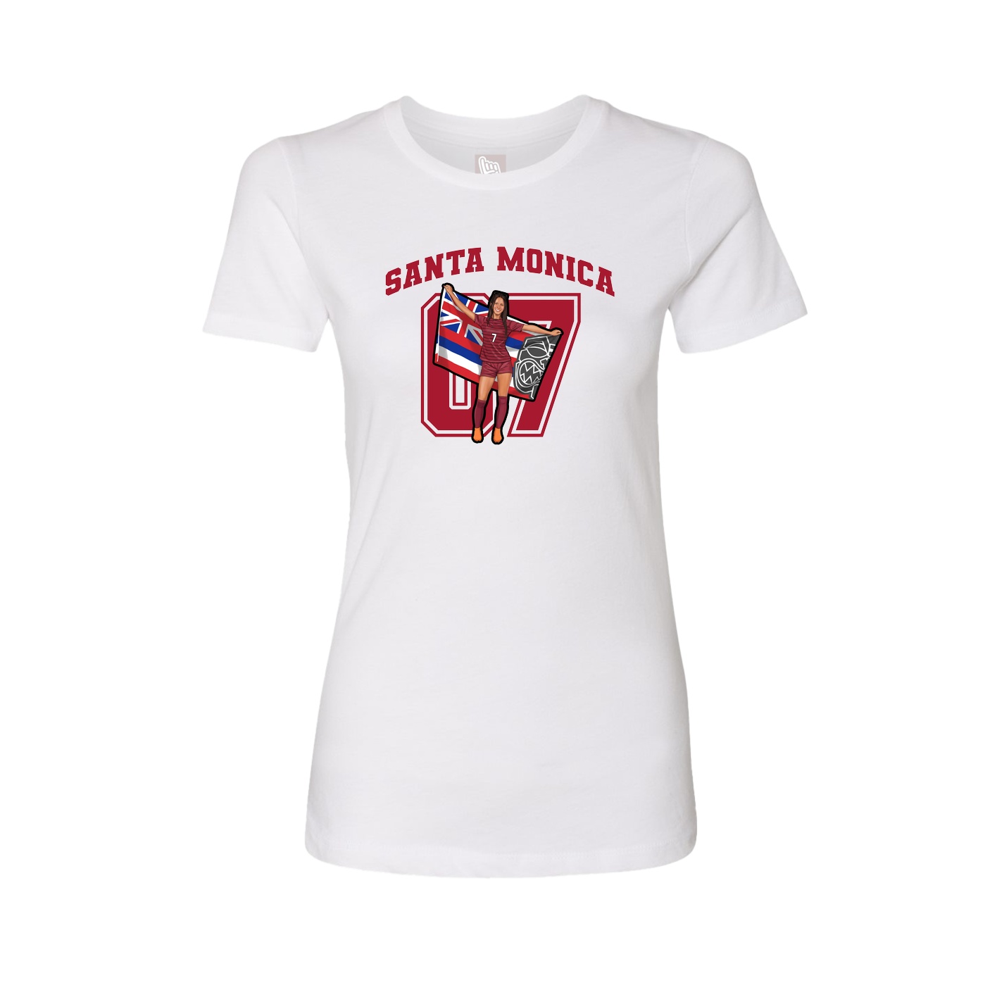 Fitted Women's Tee — Number in White