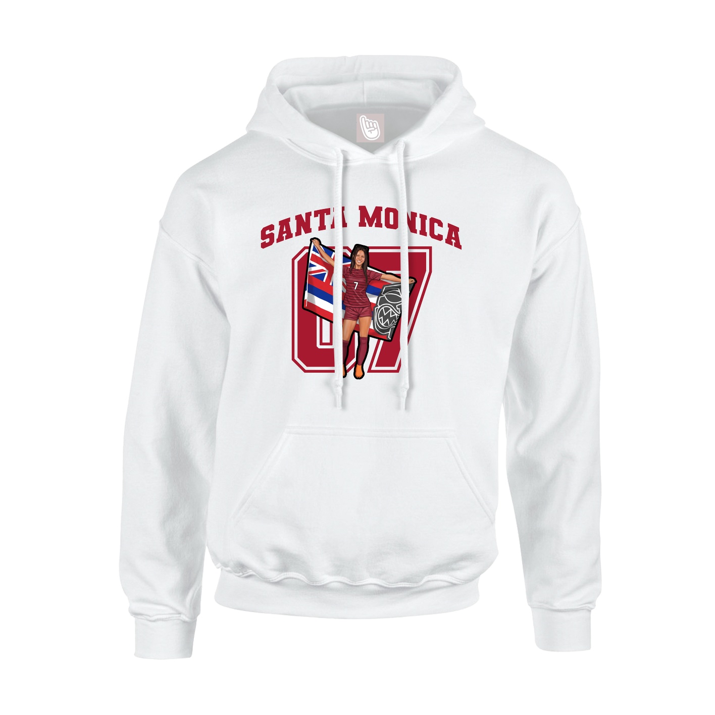 Hoodie — Number in White