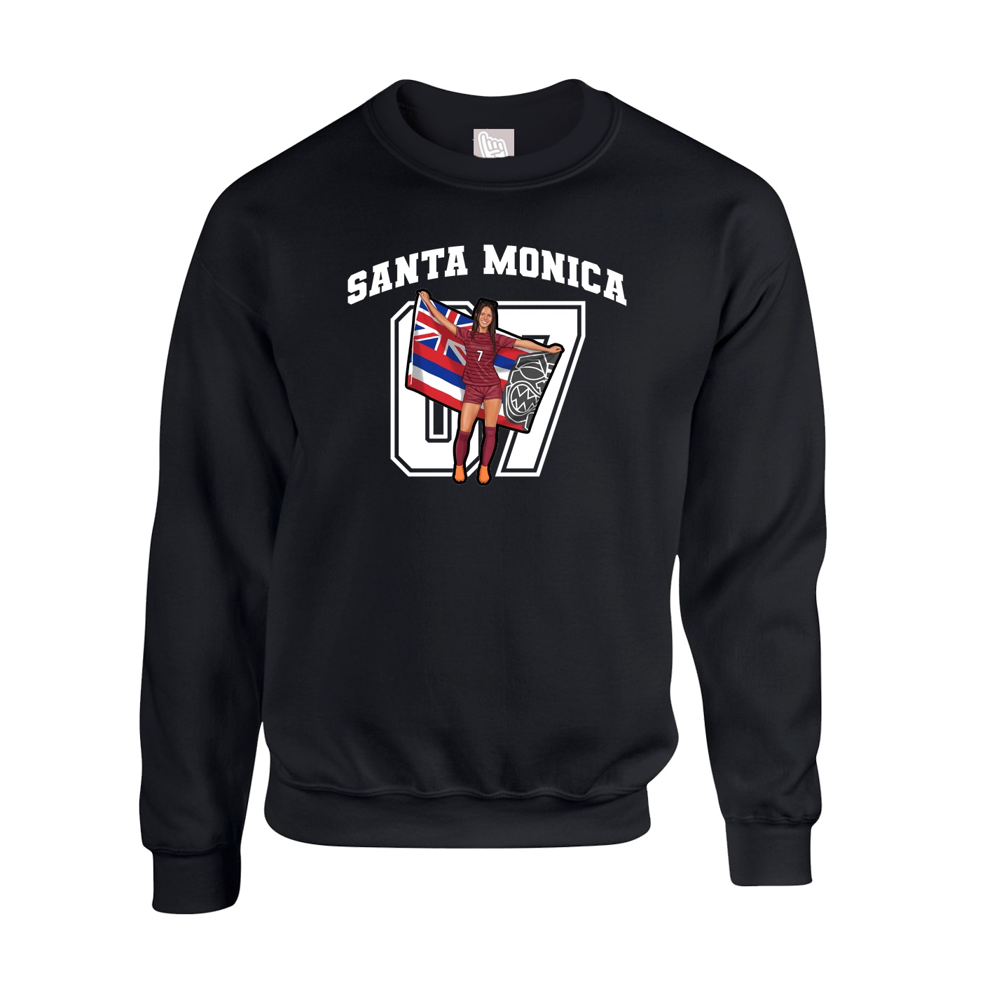 Fleece Crew — Number in Black