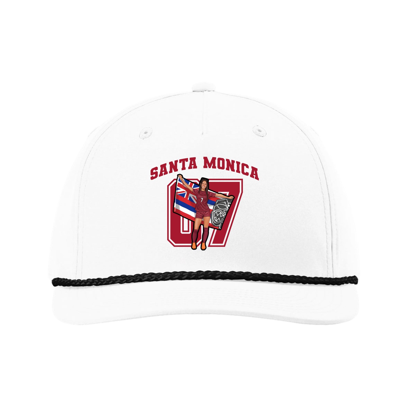 Five-Panel Classic Rope Cap — Number in White