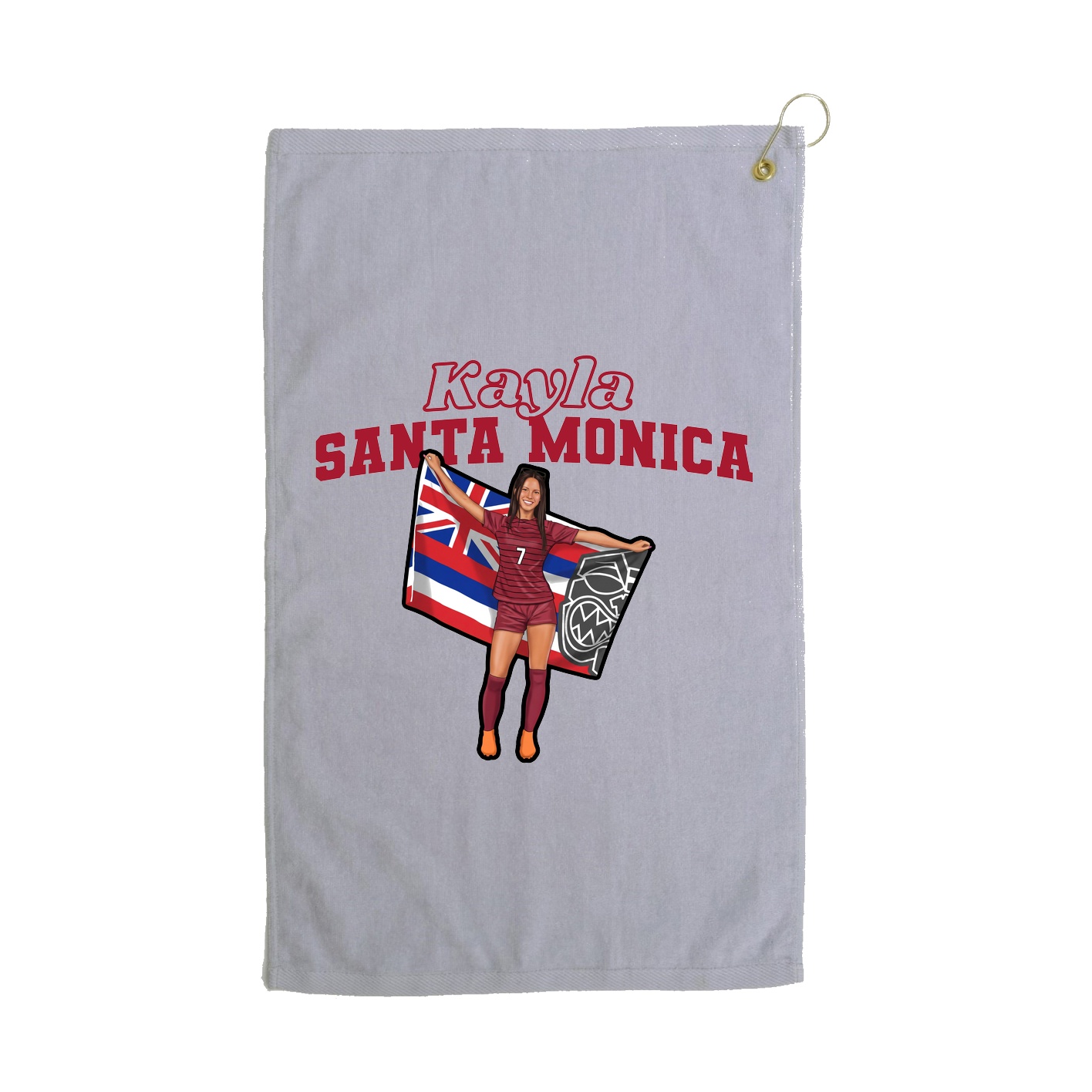 Golf Towel — Name Arch in Grey