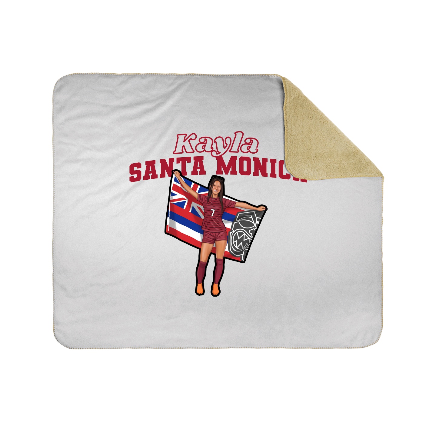 Throw Blanket — Name Arch in White