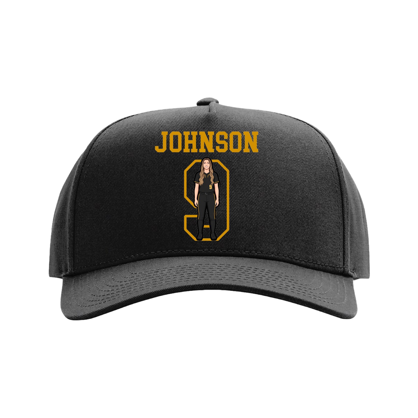 Full Fabric Five-Panel Champ Cap — Shirsey in Black