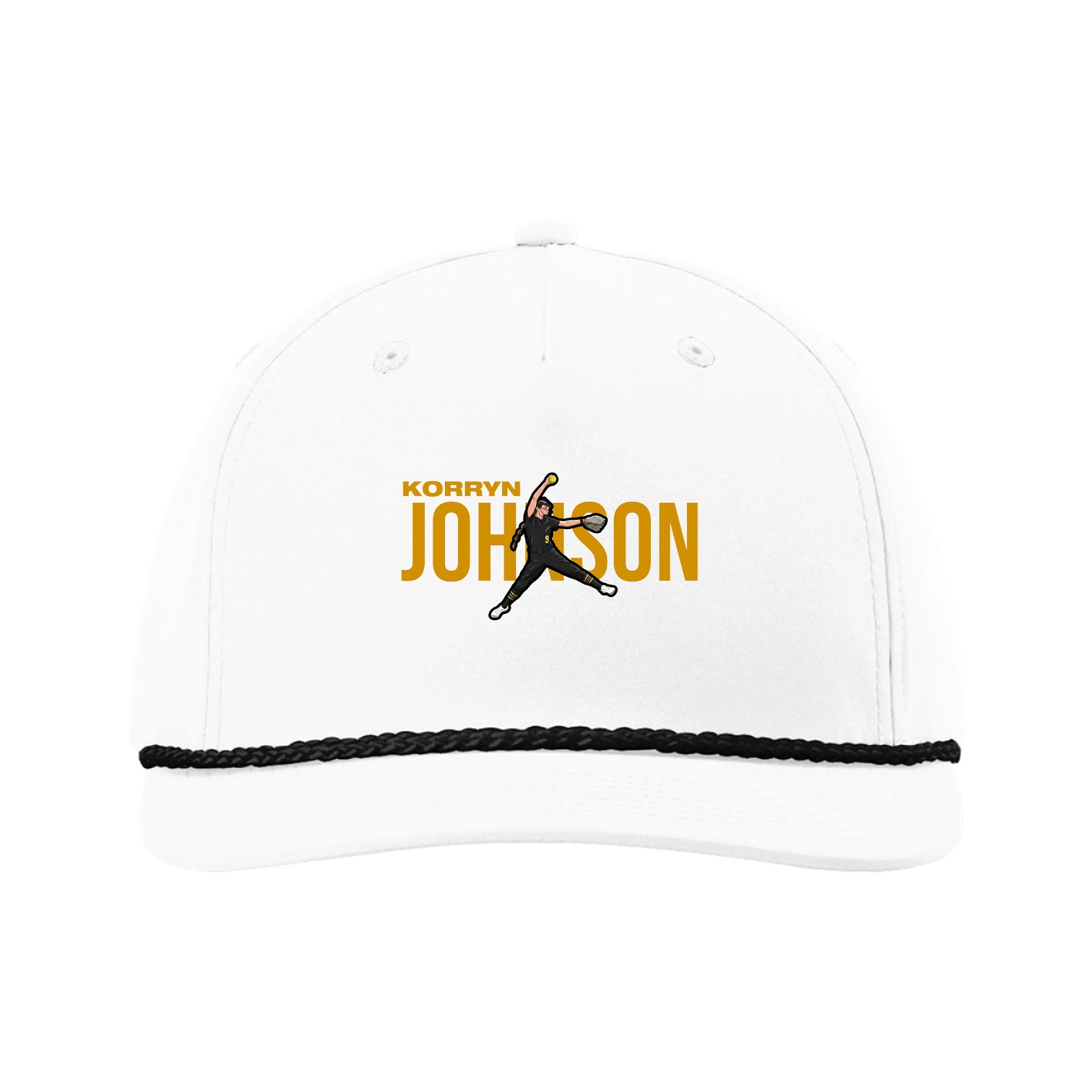 Five-Panel Classic Rope Cap — Player Name in White