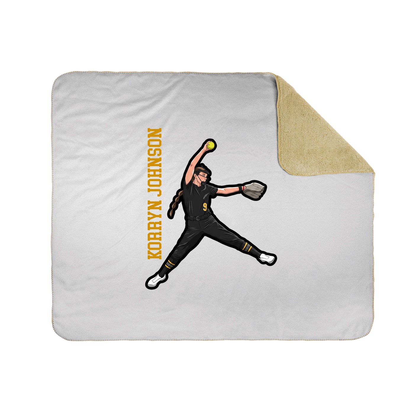 Throw Blanket — Name Vertical in White