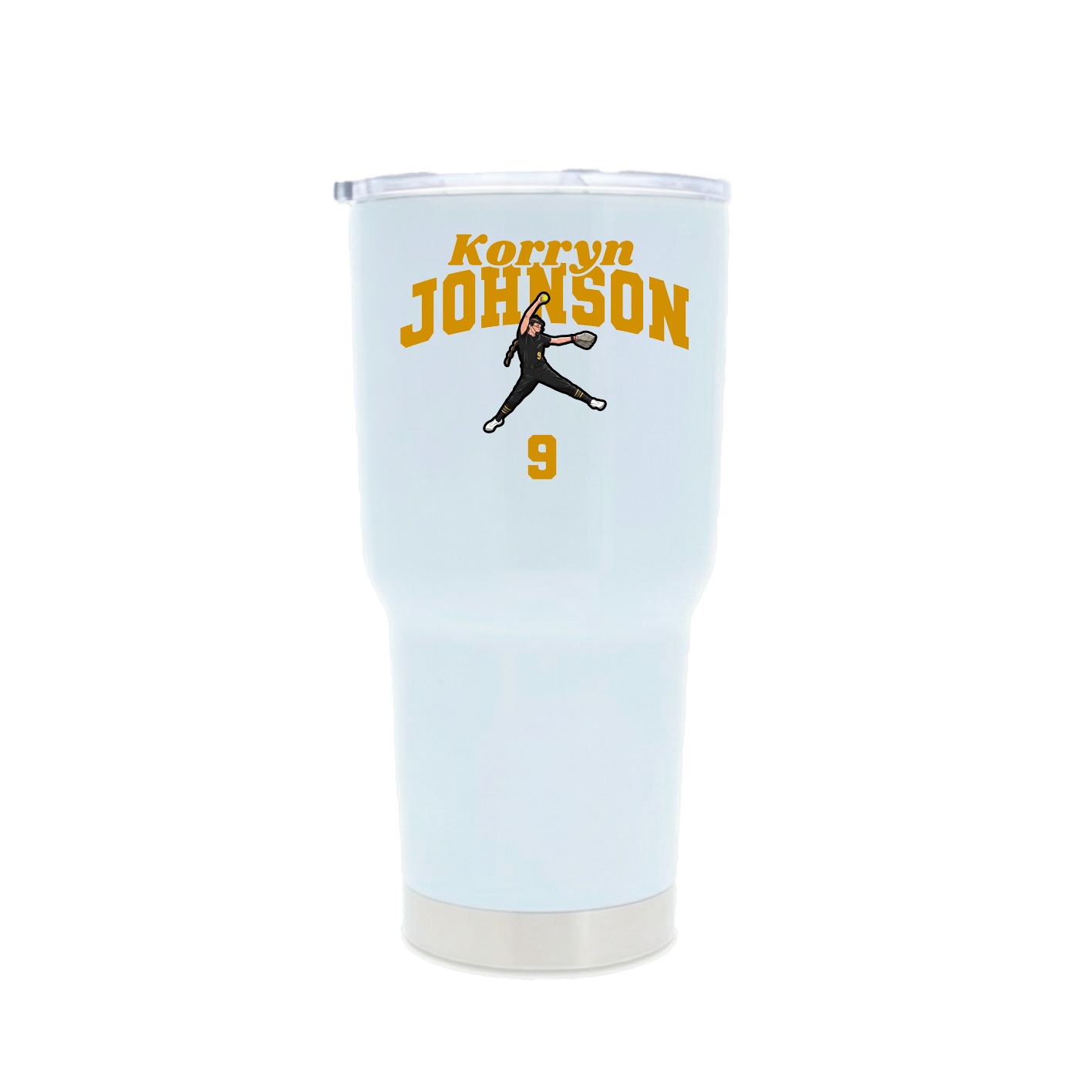 30oz Stainless Steel Tumbler — Signature Arch in White