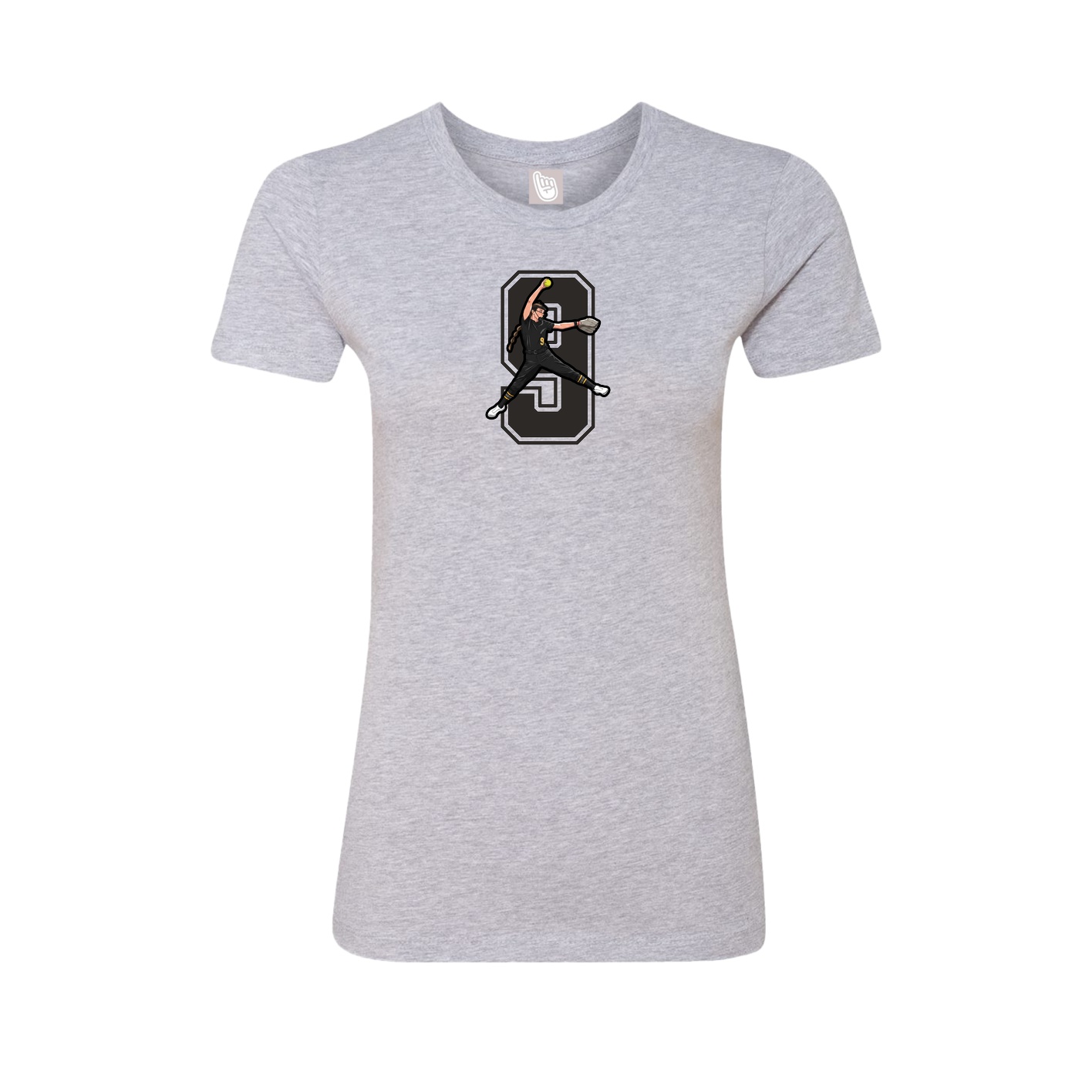 Fitted Women's Tee — Number in Grey