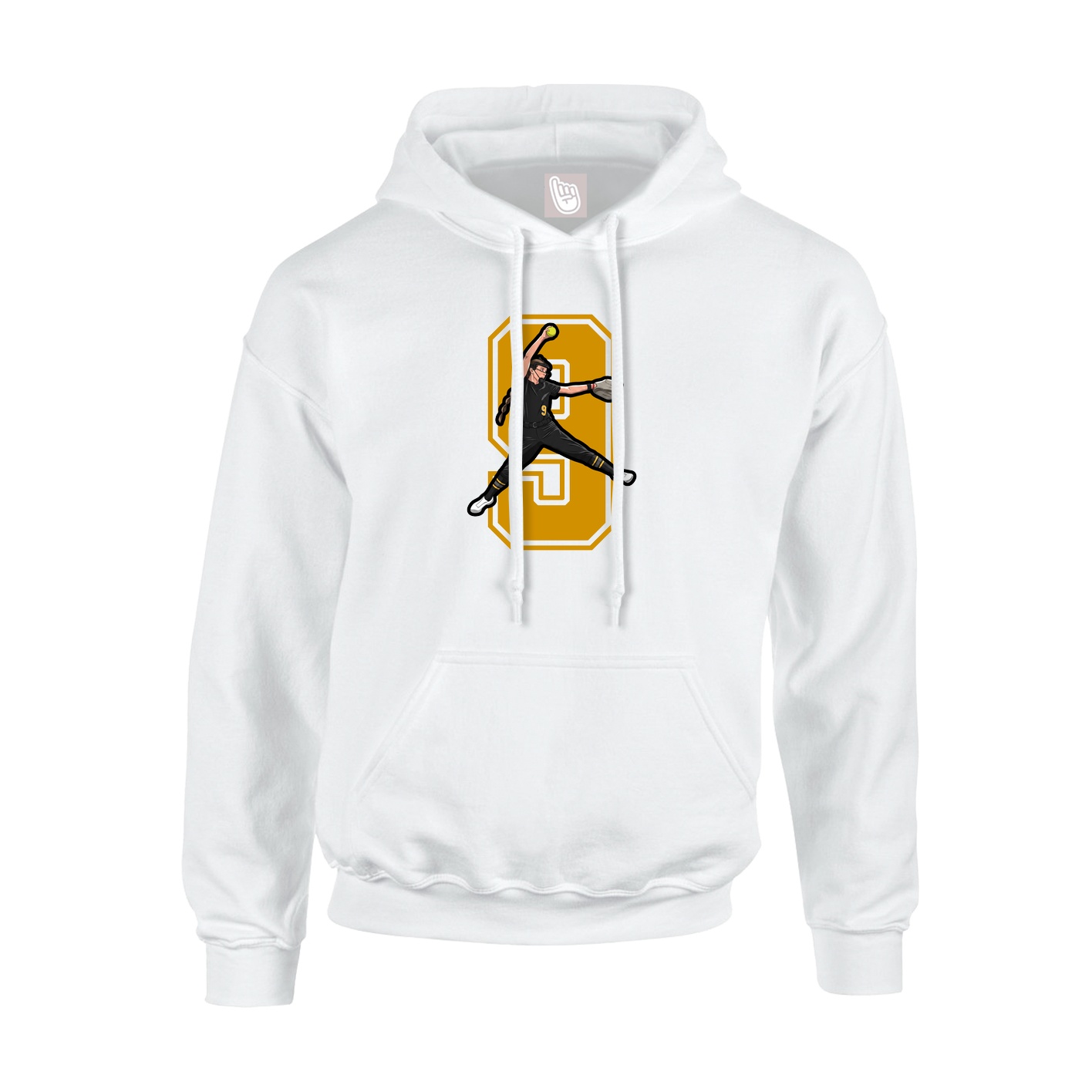 Youth Hoodie — Number in White