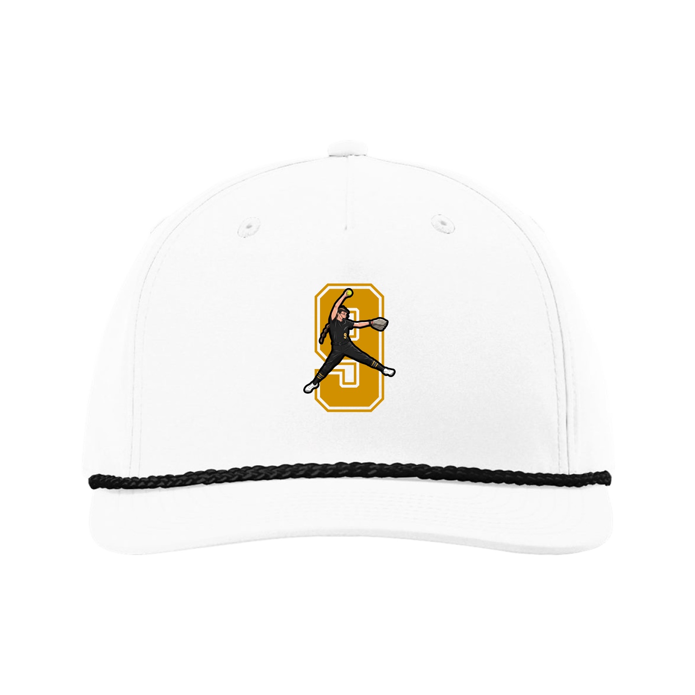 Five-Panel Classic Rope Cap — Number in White