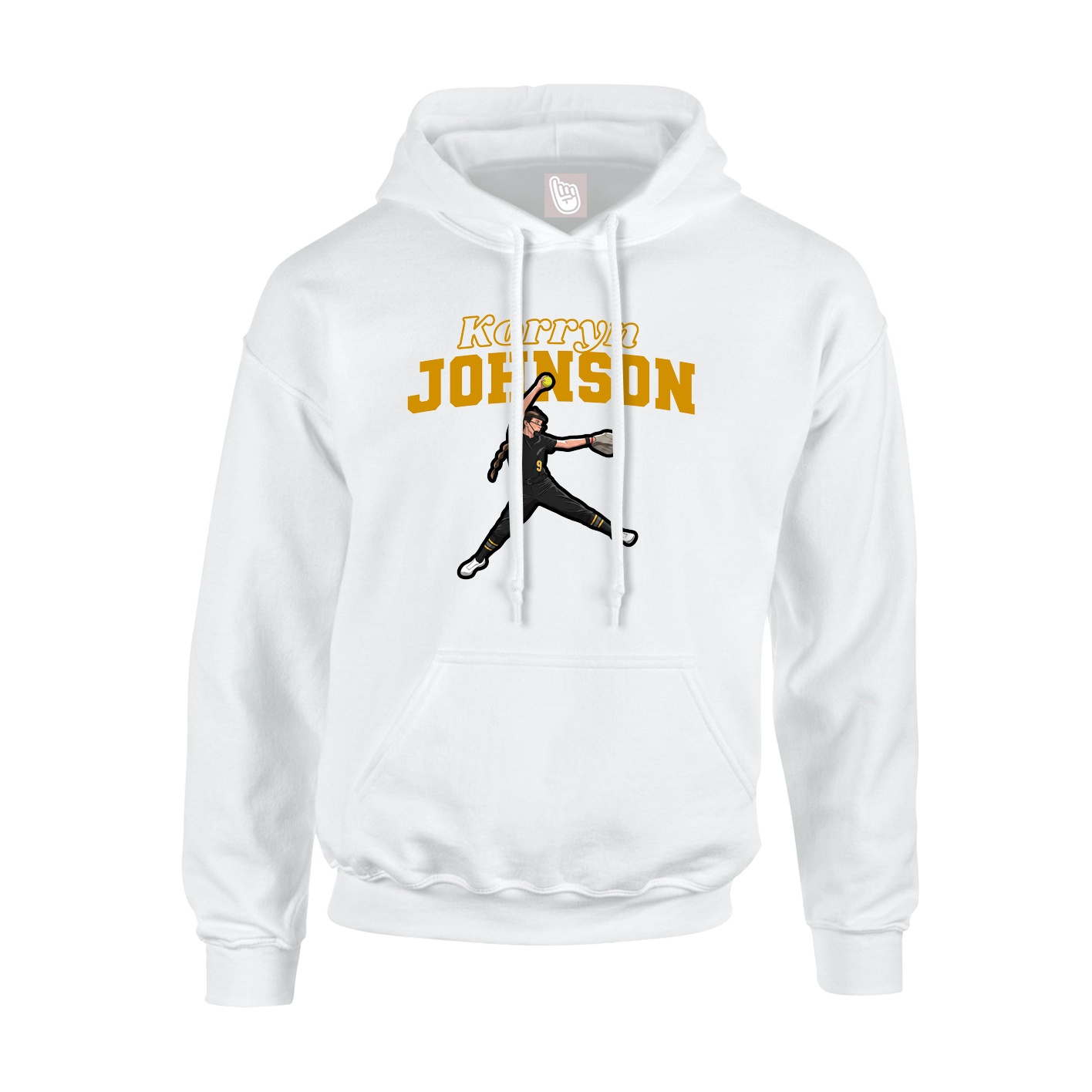 Hoodie — Name Arch in White
