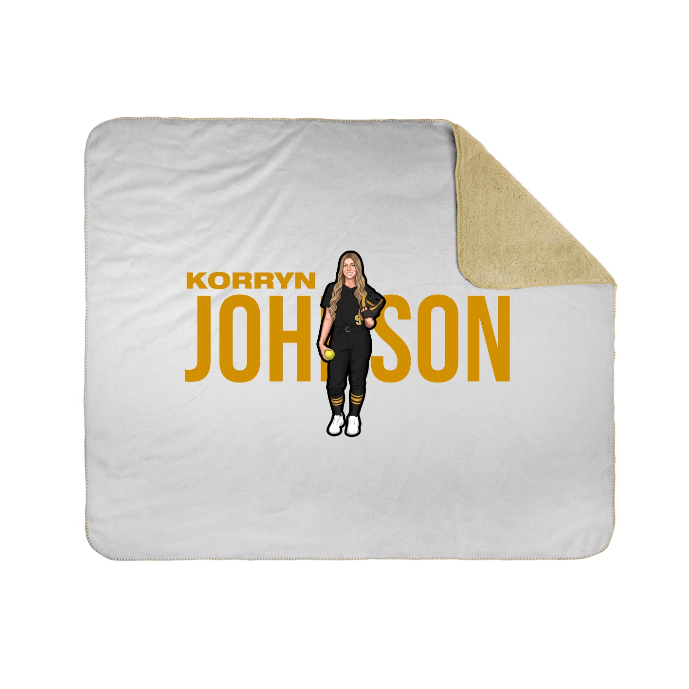 Throw Blanket — Player Name in White