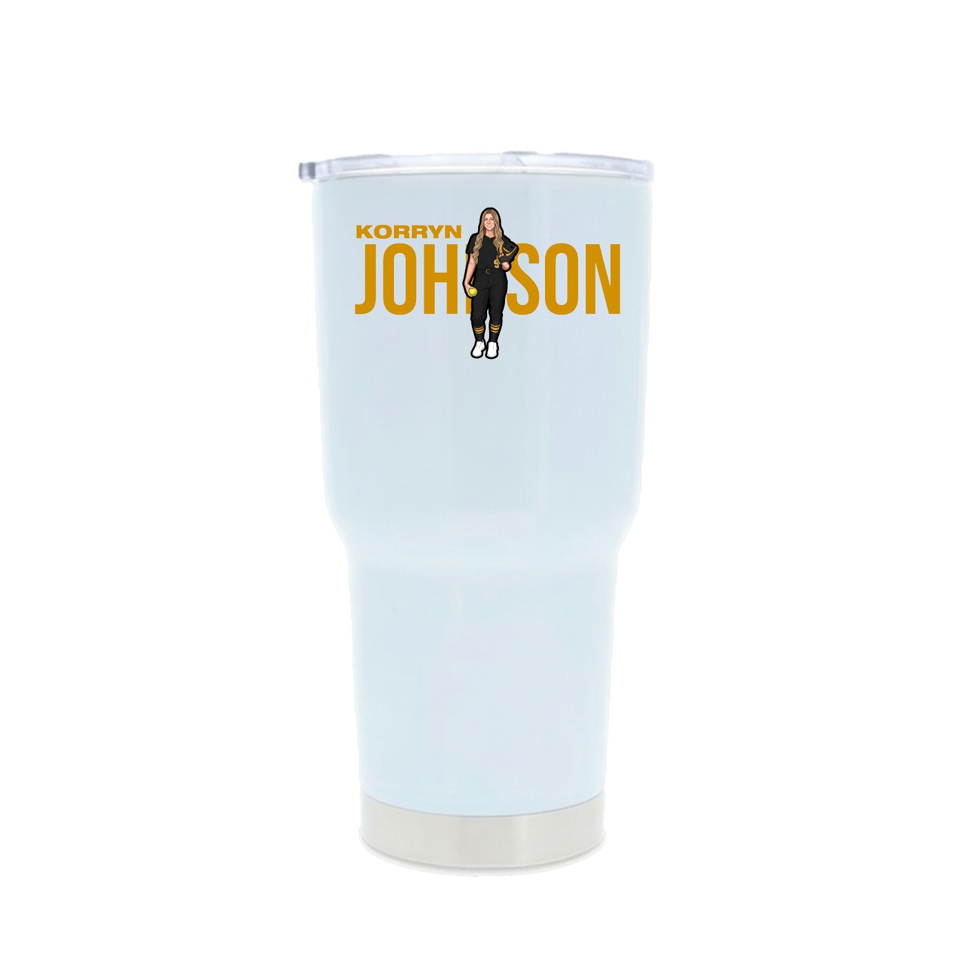 30oz Stainless Steel Tumbler — Player Name in White