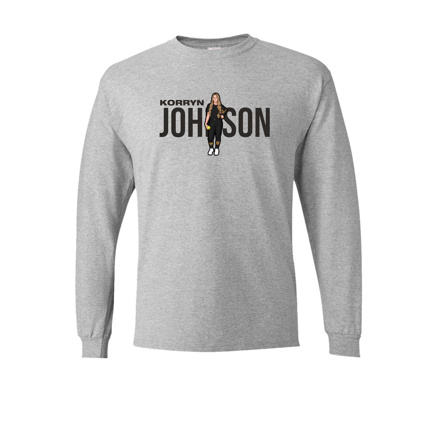 Long Sleeve Tee — Player Name in Grey