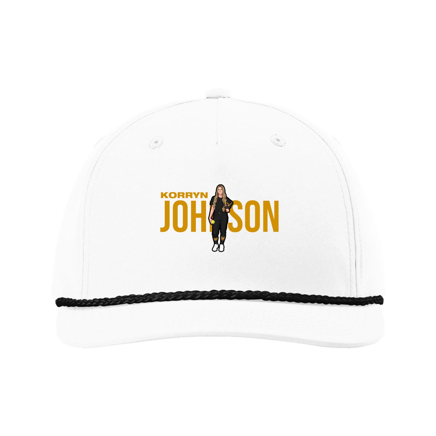 Five-Panel Classic Rope Cap — Player Name in White