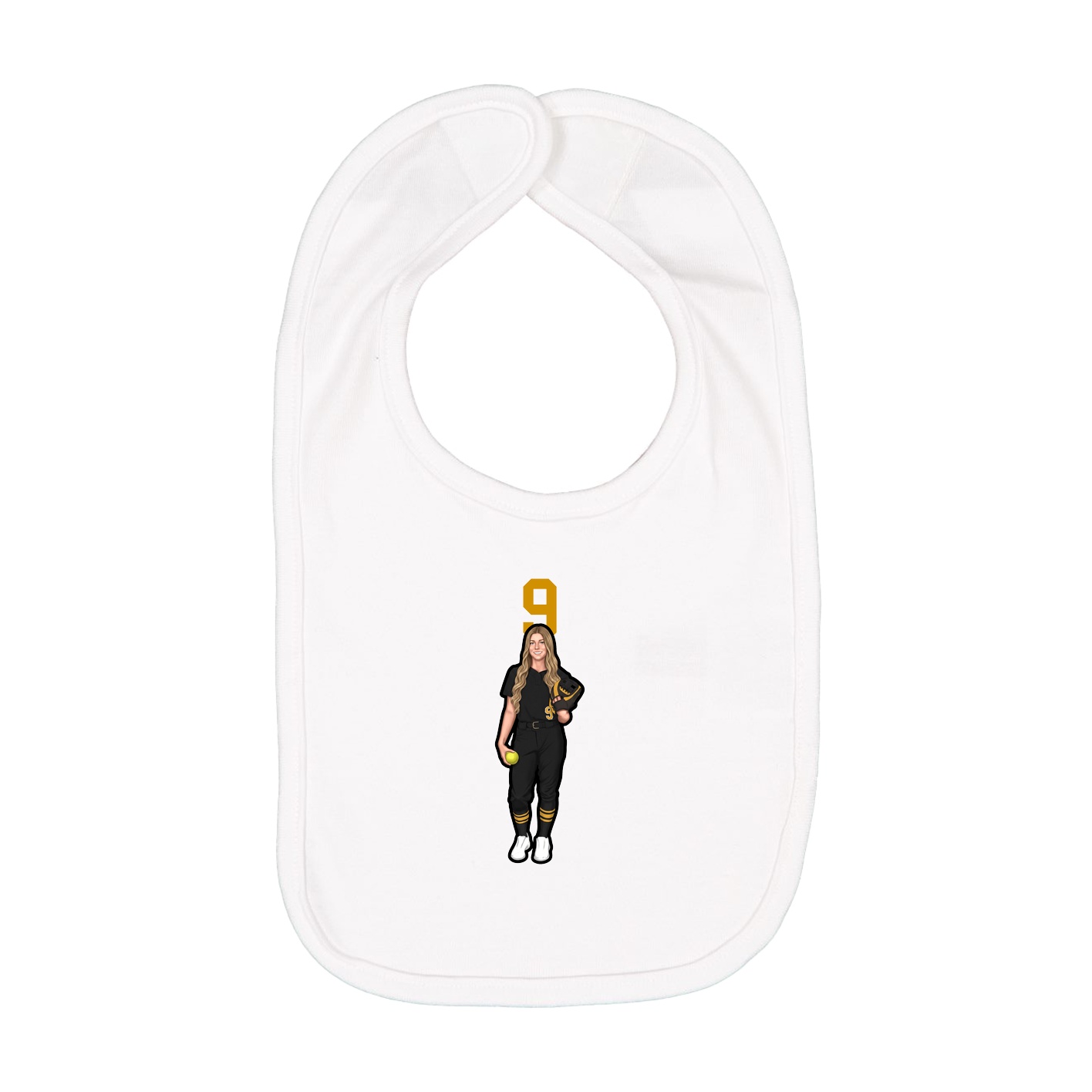 Infant Bib — Number Top in White