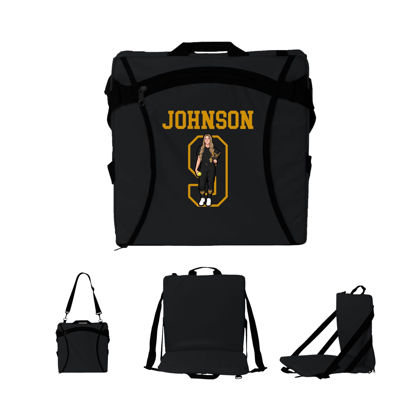 Folding Stadium Seat — Shirsey in Black