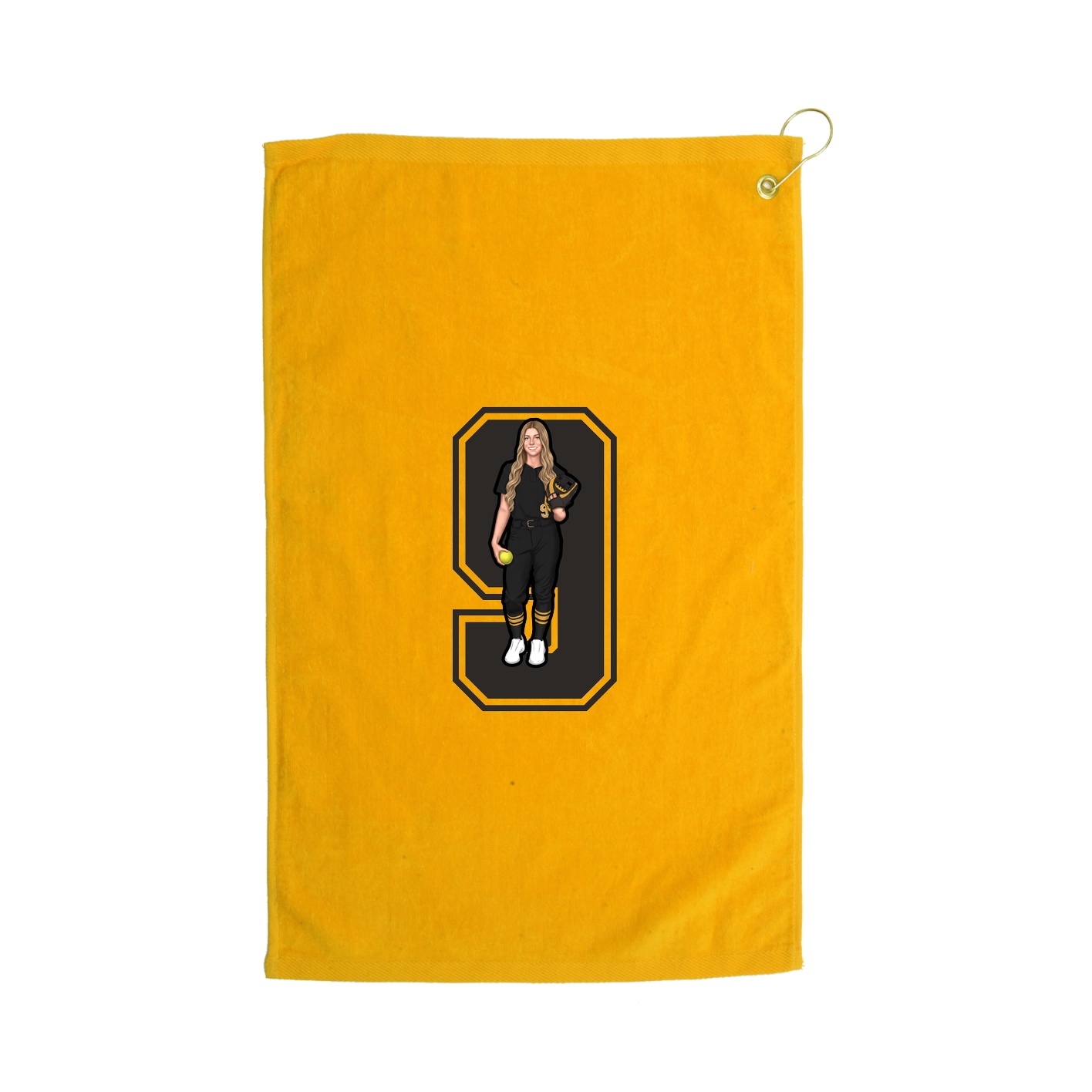 Golf Towel — Number in Gold