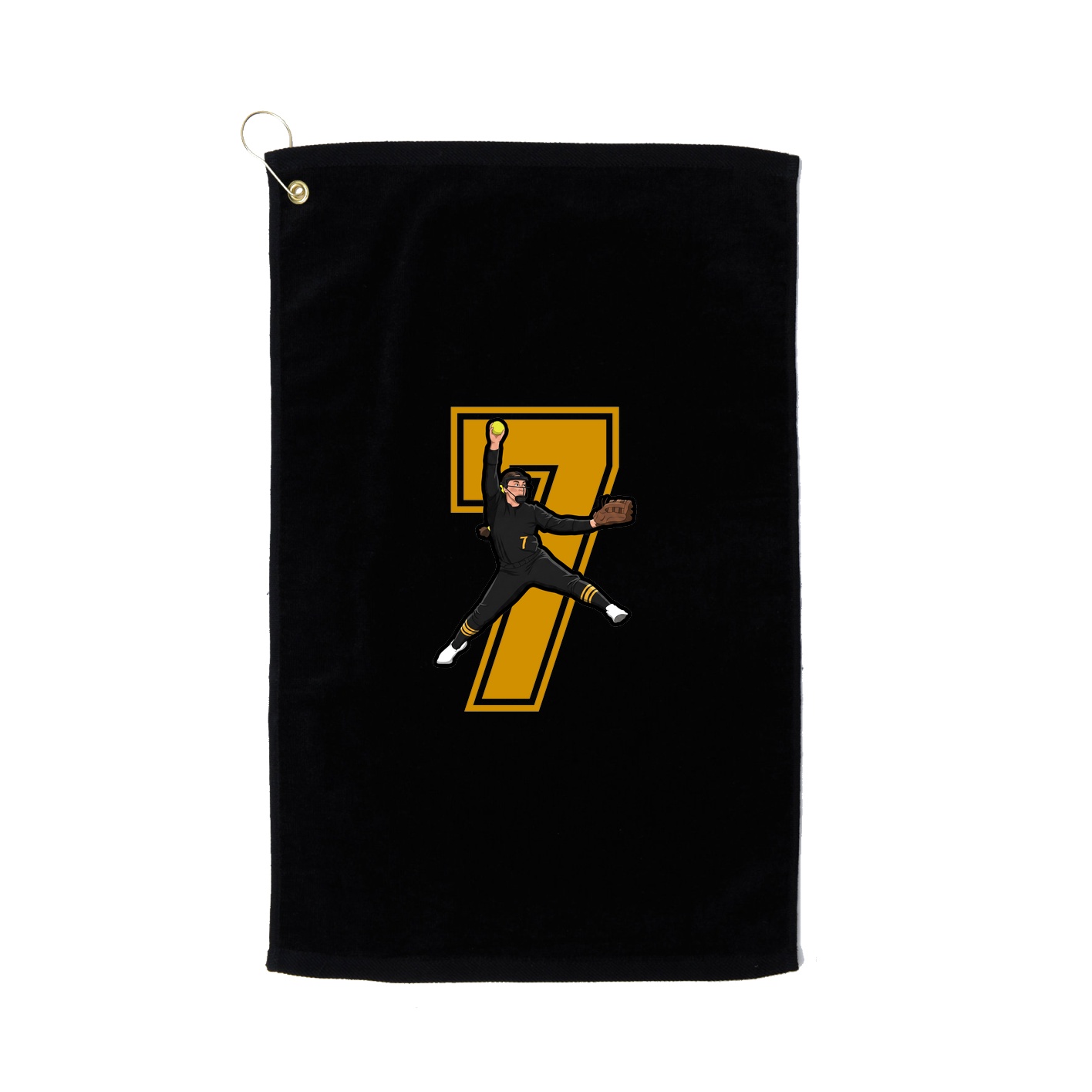 Golf Towel — Number in Black