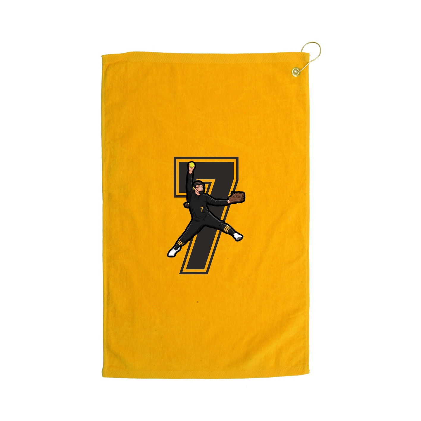 Golf Towel — Number in Gold