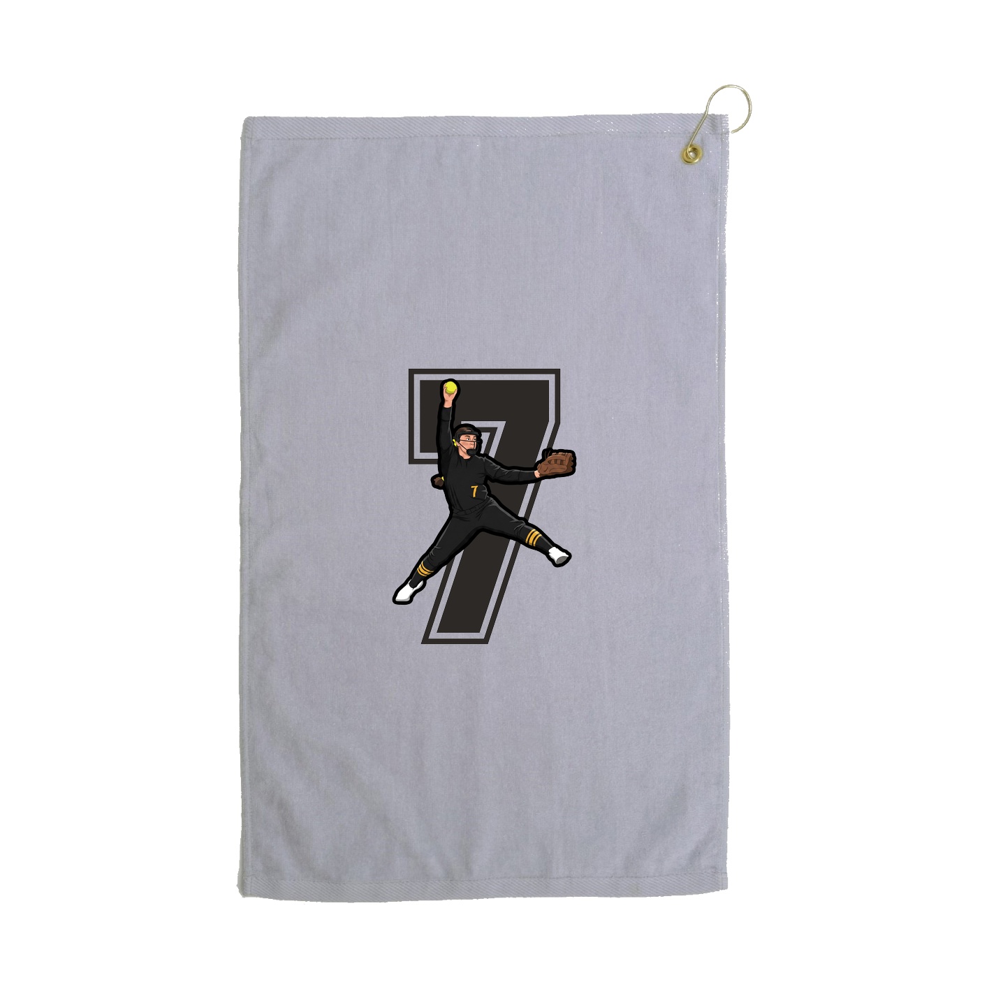 Golf Towel — Number in Grey