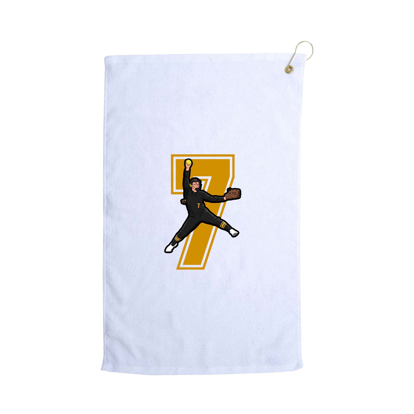 Golf Towel — Number in White