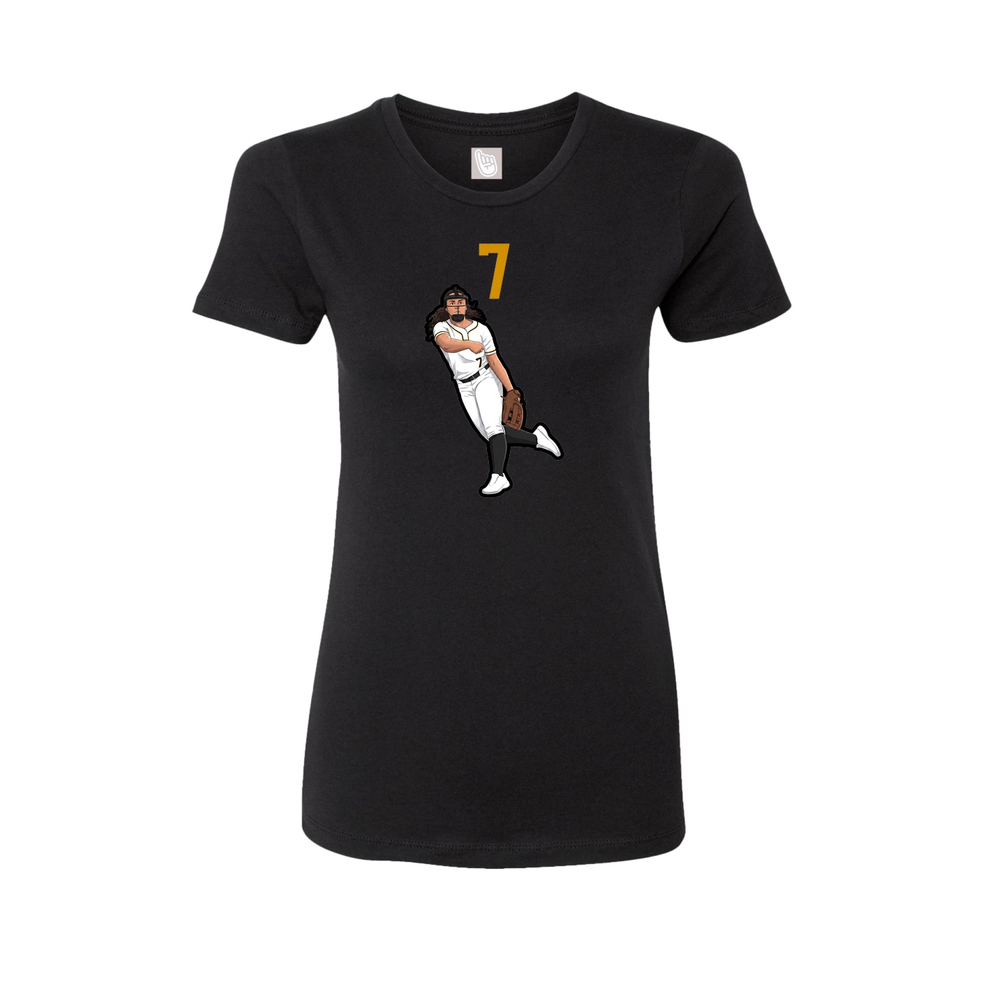 Womens Tee — Number Top in Black
