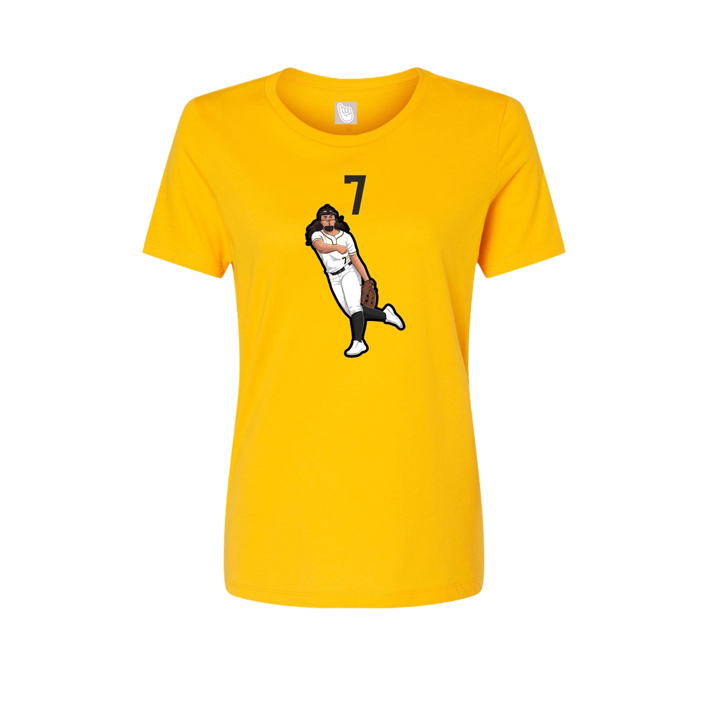 Womens Tee — Number Top in Gold