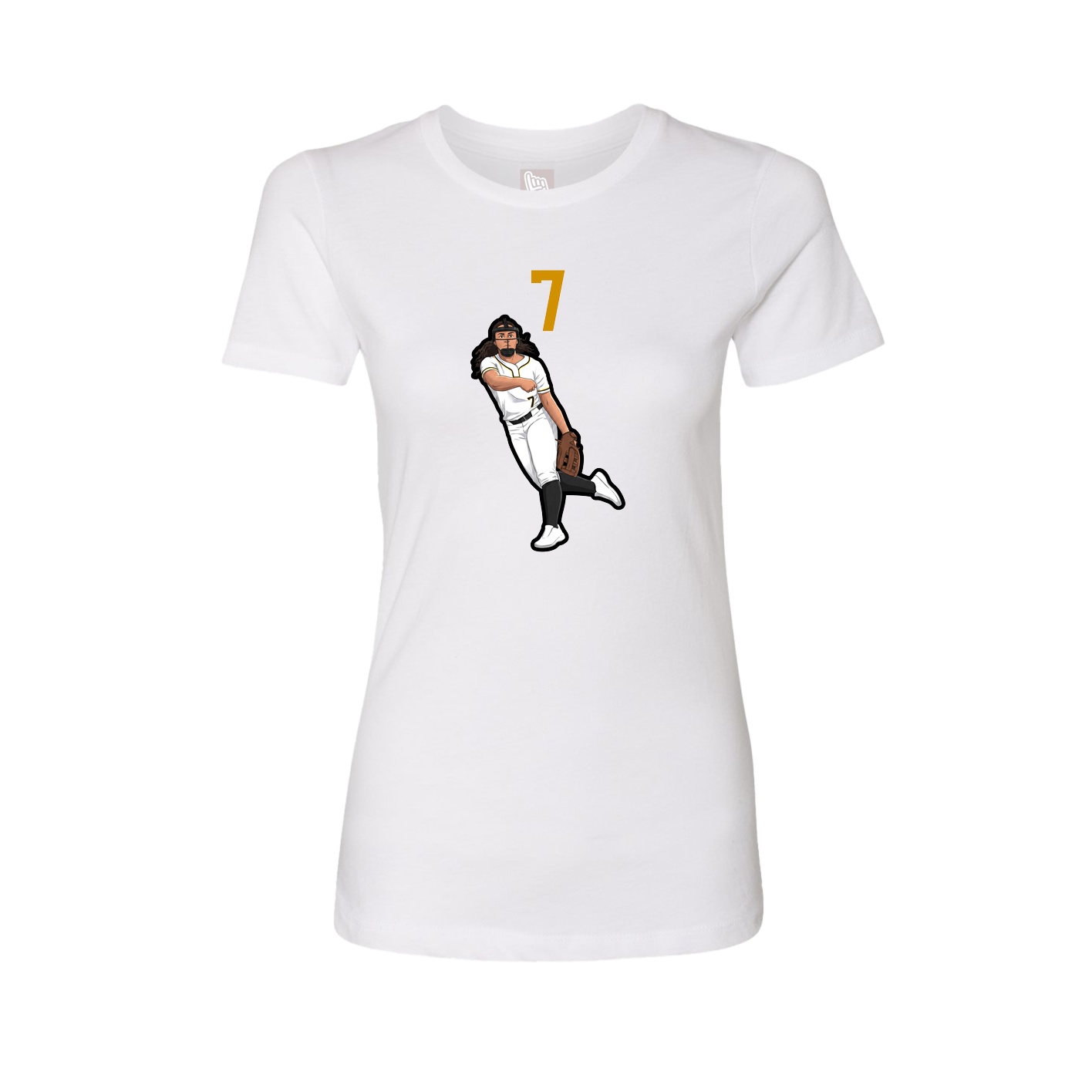 Womens Tee — Number Top in White