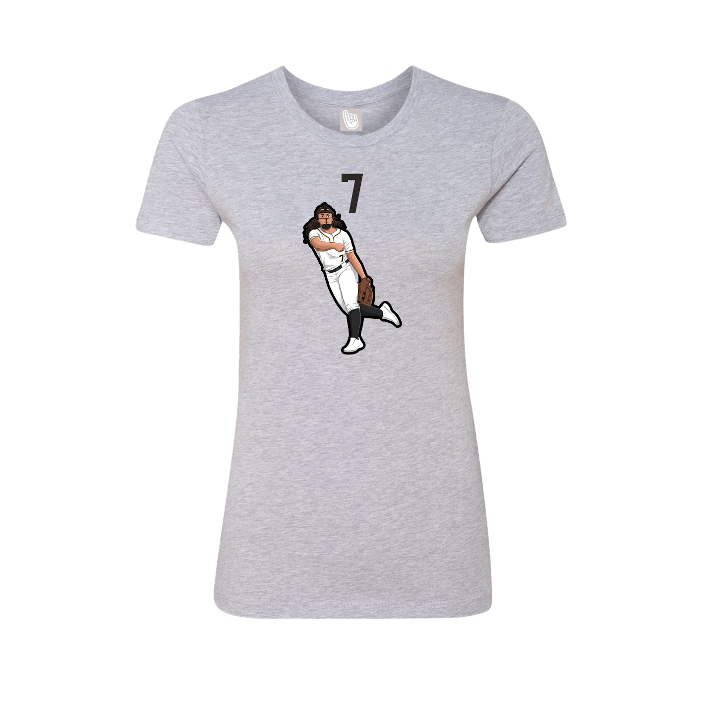 Womens Tee — Number Top in Grey