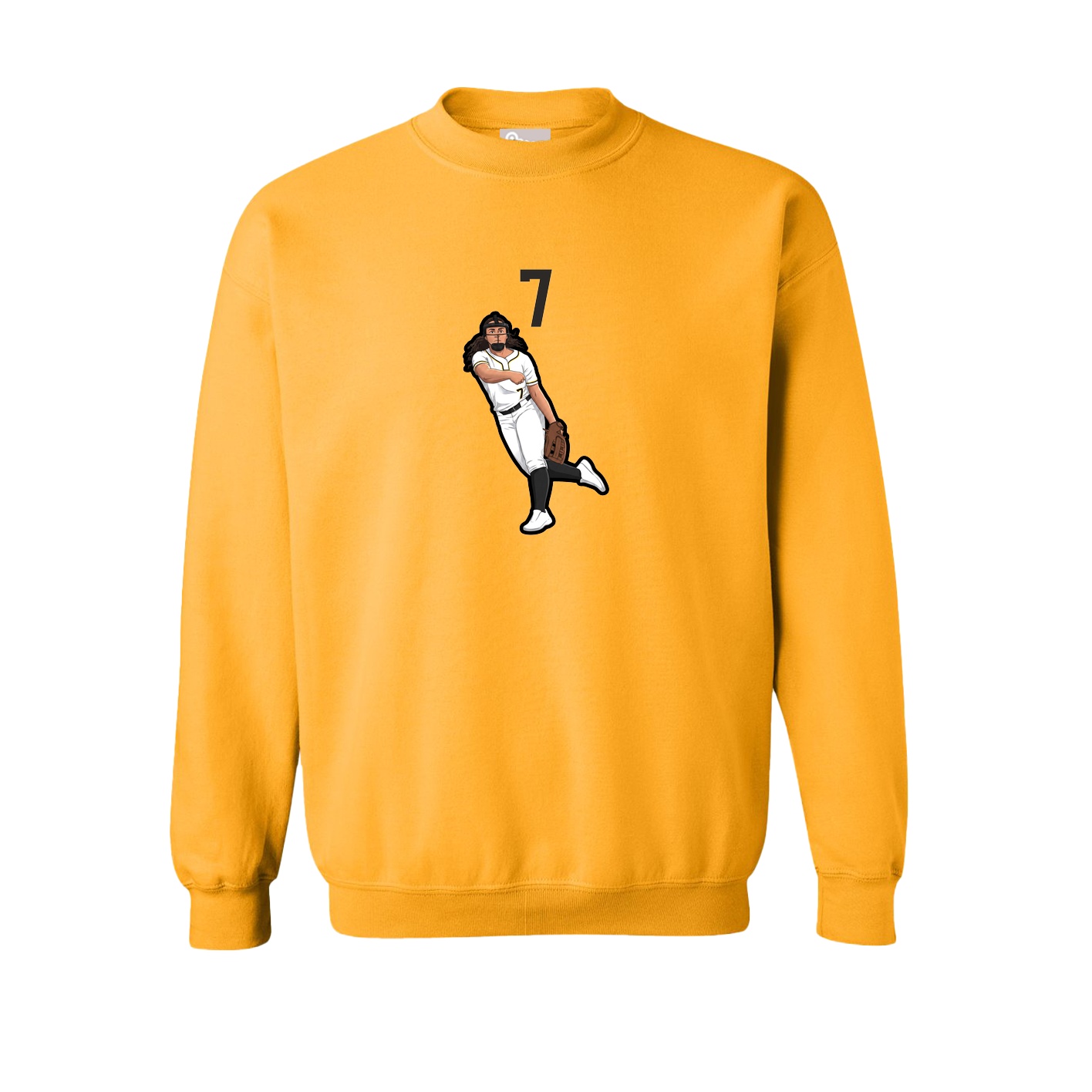 Fleece Crew — Number Top in Gold