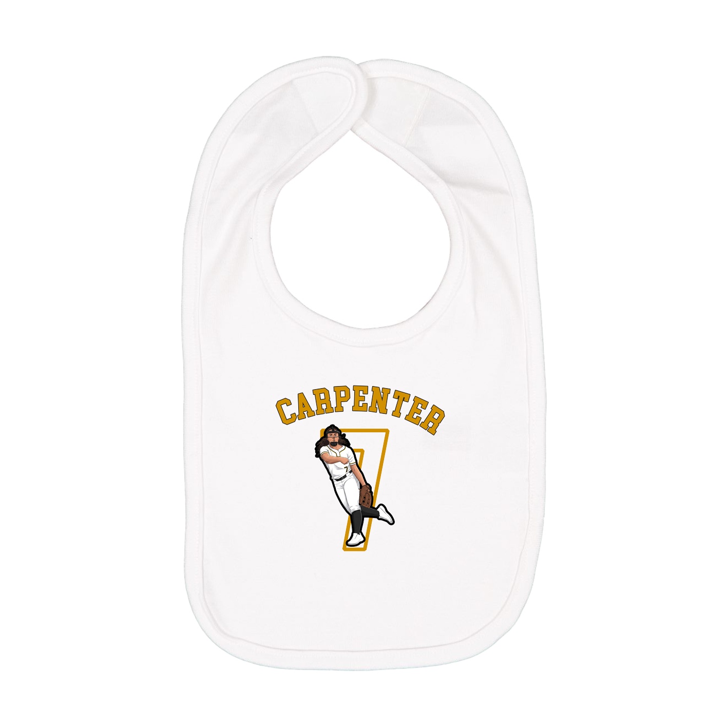 Infant Bib — Shirsey Arch in White
