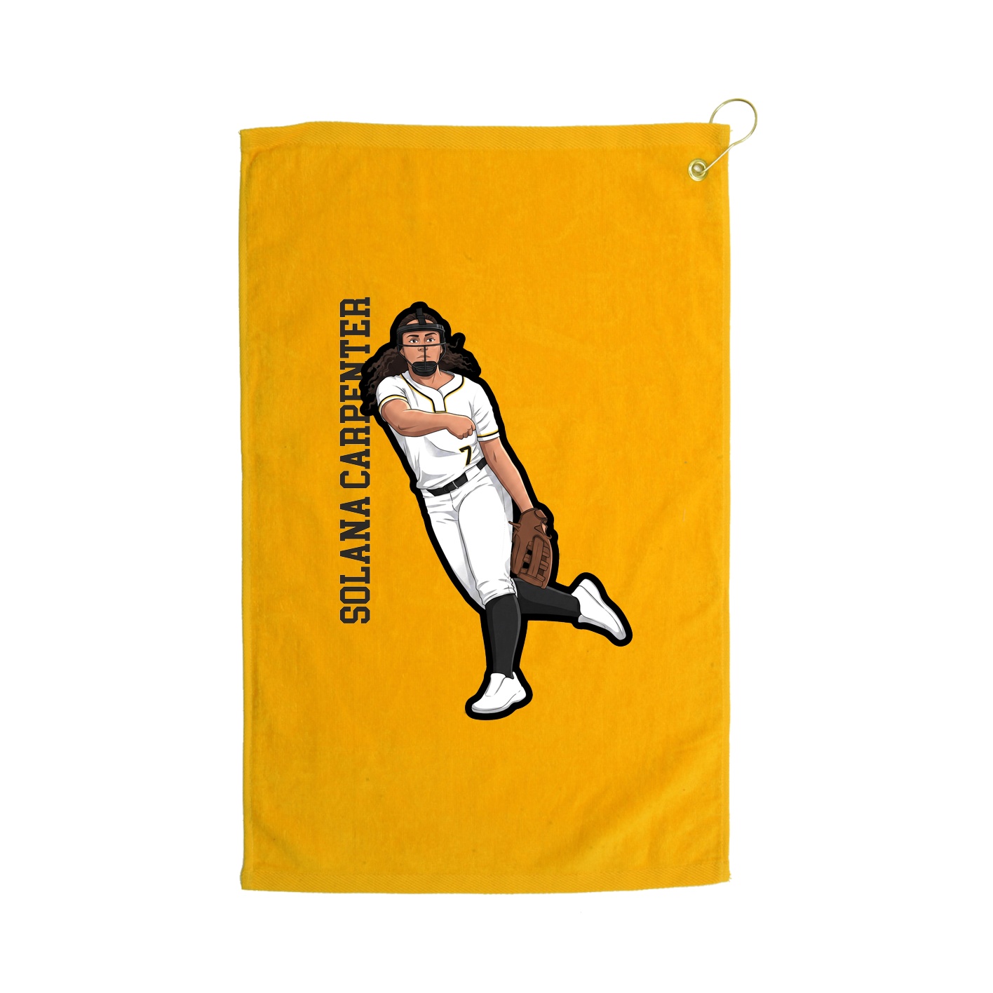 Golf Towel — Name Vertical in Gold