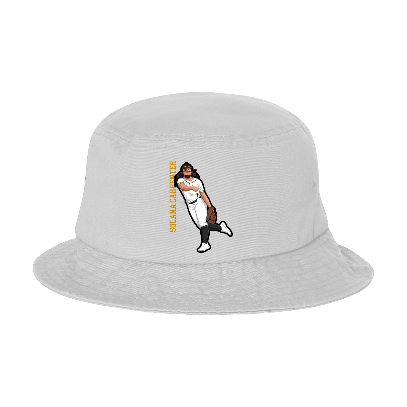 Bucket Cap — Name Vertical in White