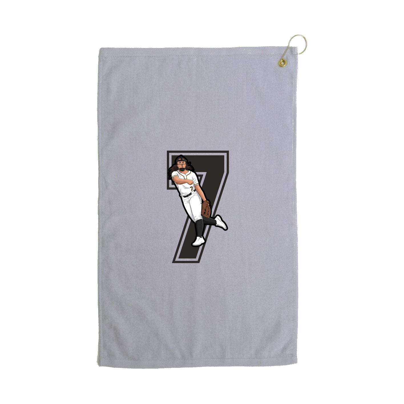 Golf Towel — Number in Grey