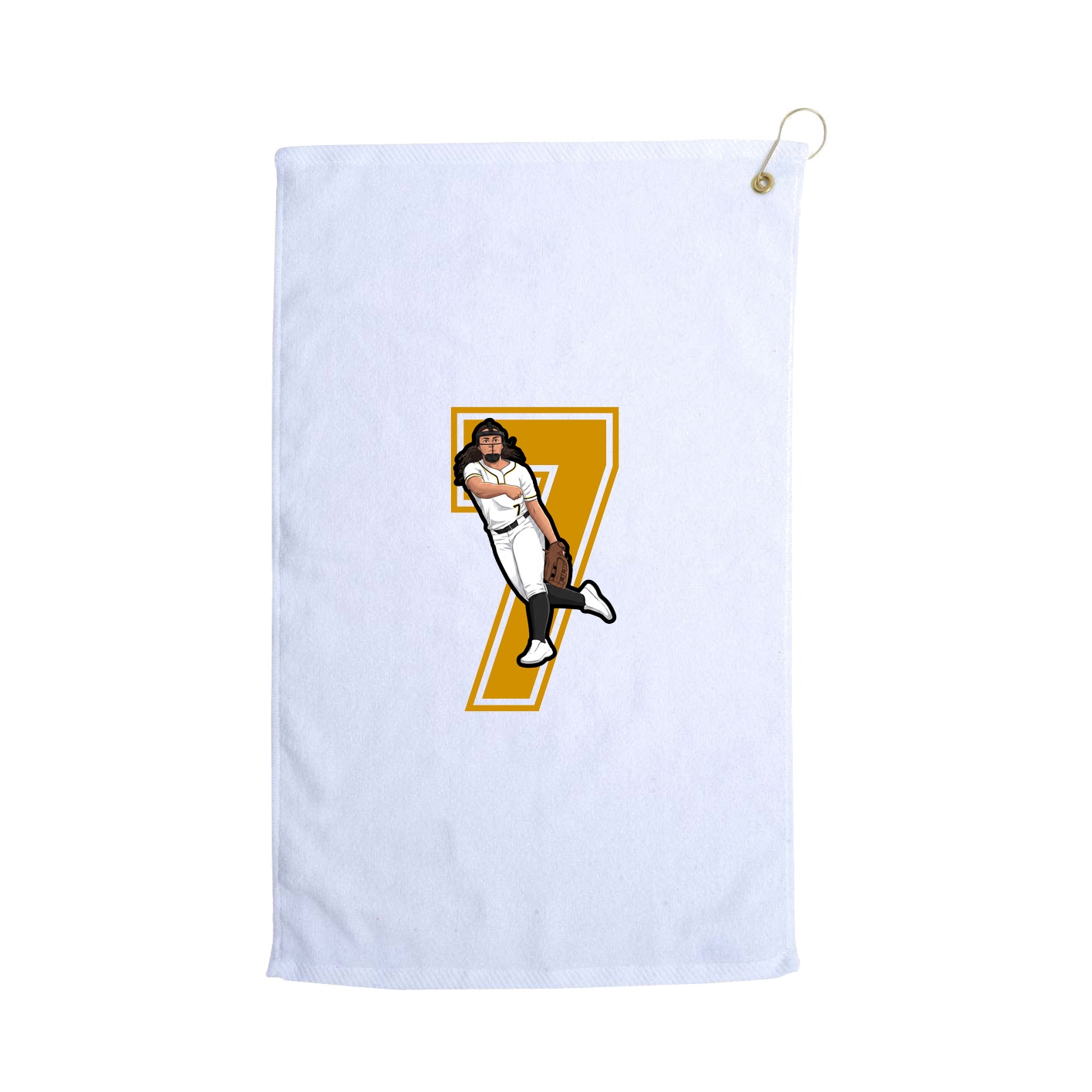 Golf Towel — Number in White