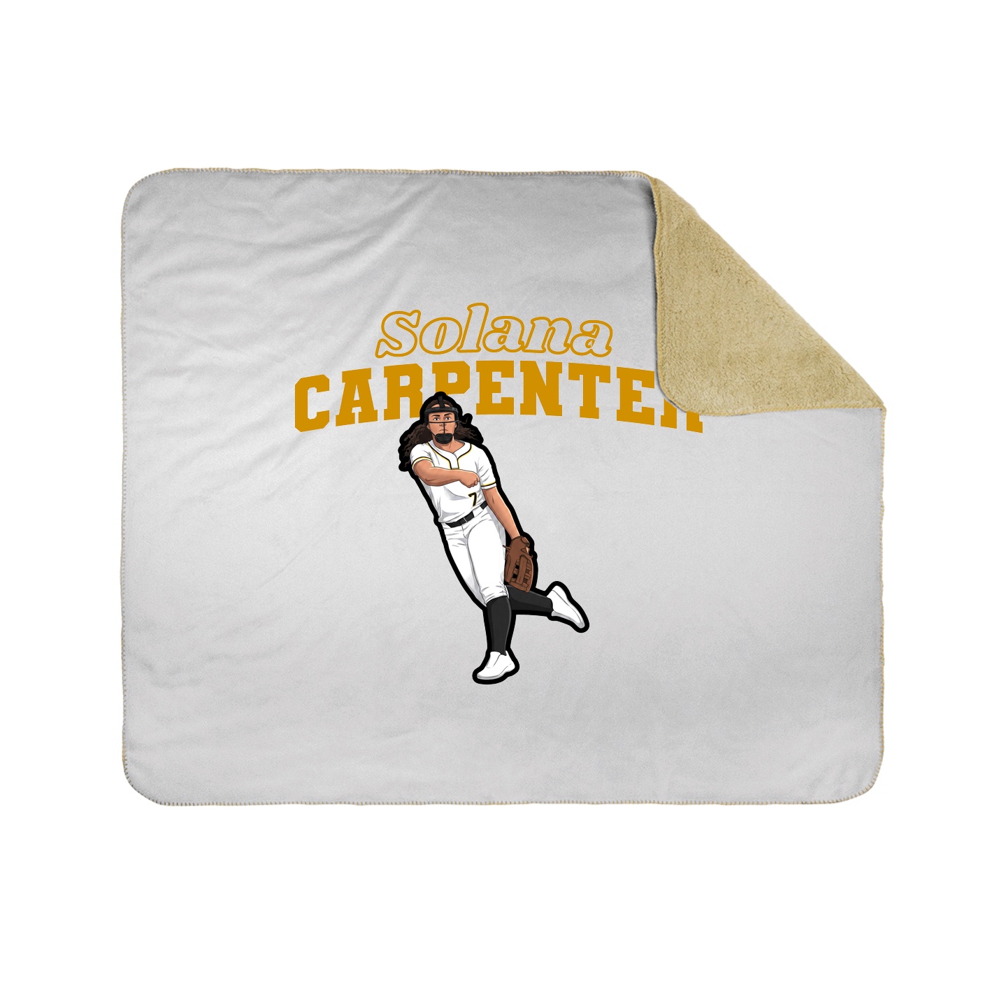 Throw Blanket — Name Arch in White