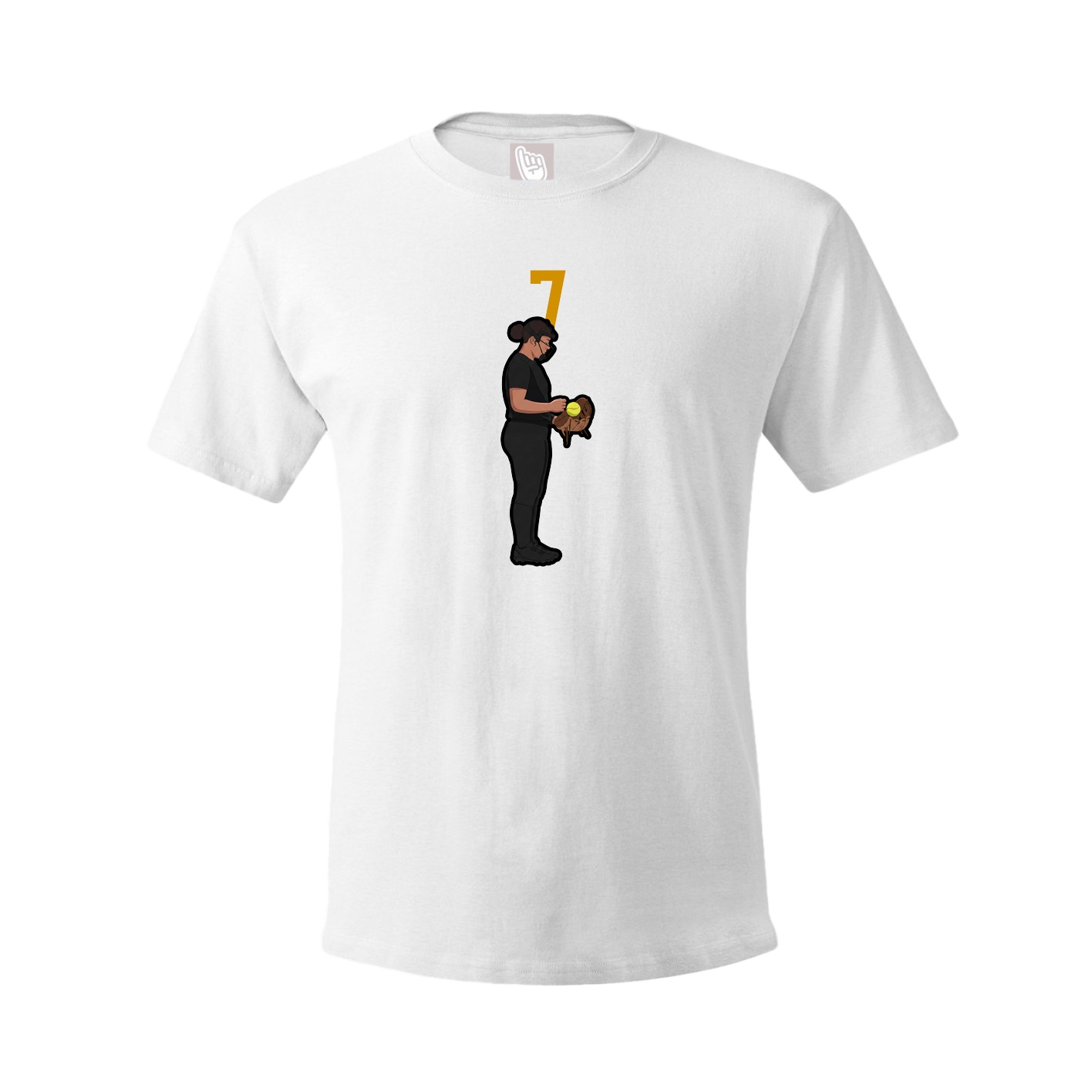 Youth Tee — Number Top in White