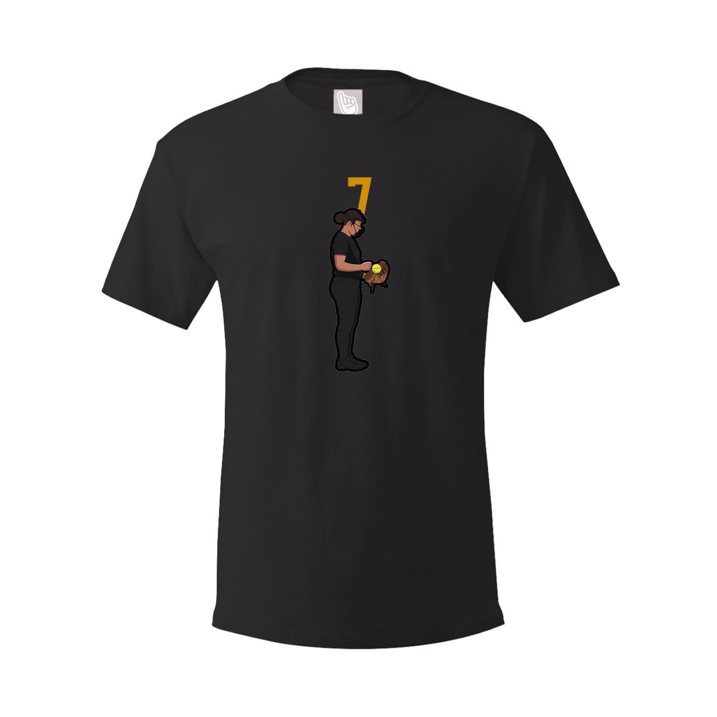 Youth Tee — Number Top in Black